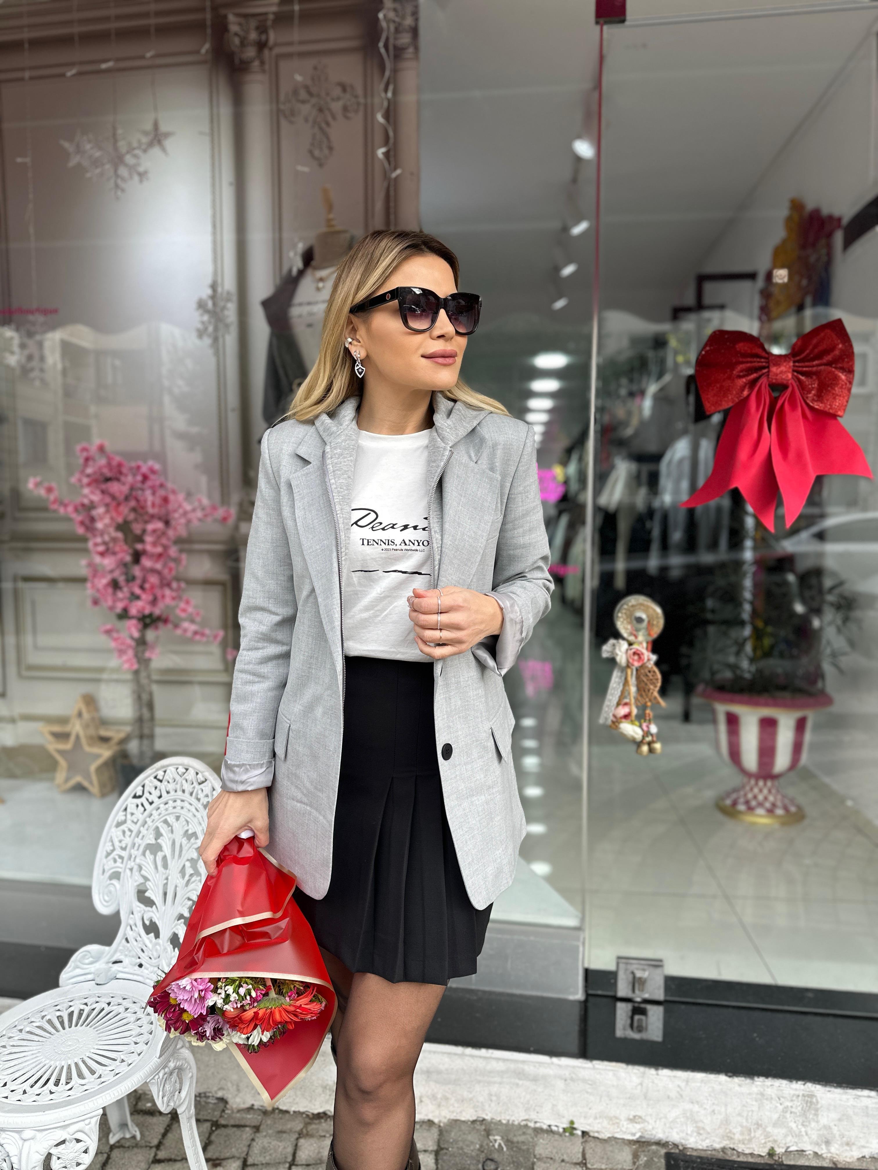 Kapişon Detaylı Blazer Ceket 