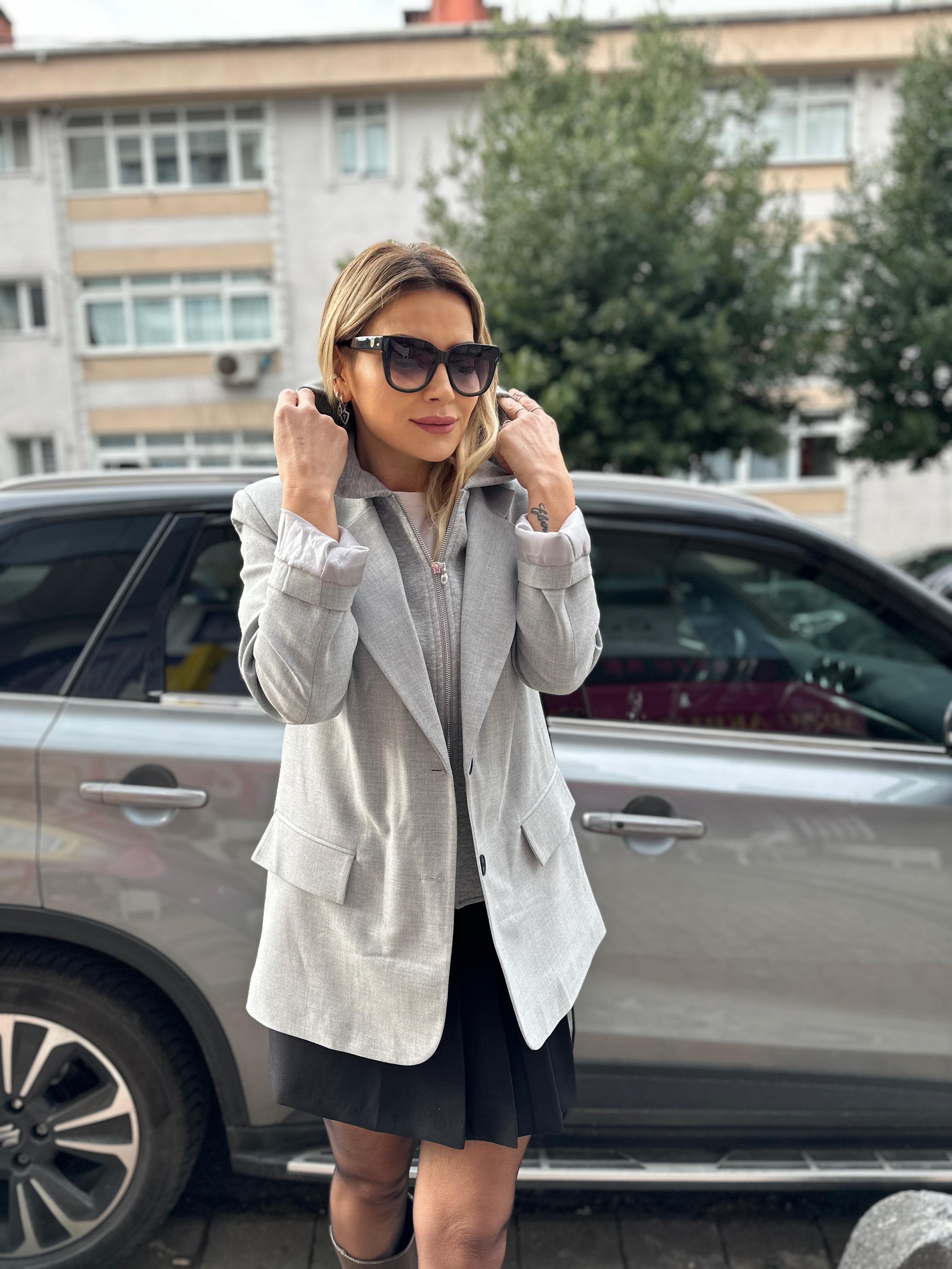 Kapişon Detaylı Blazer Ceket 