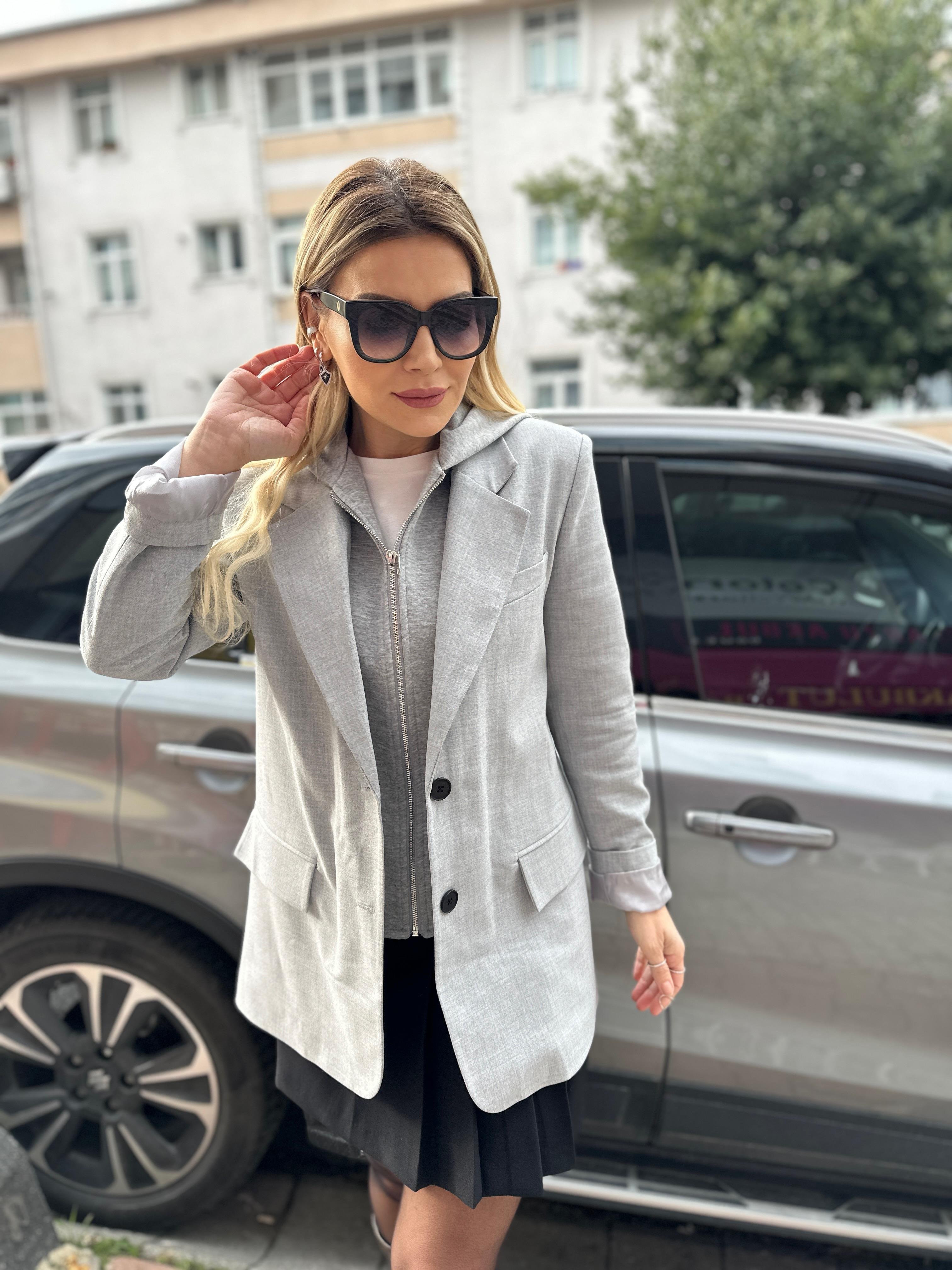 Kapişon Detaylı Blazer Ceket 