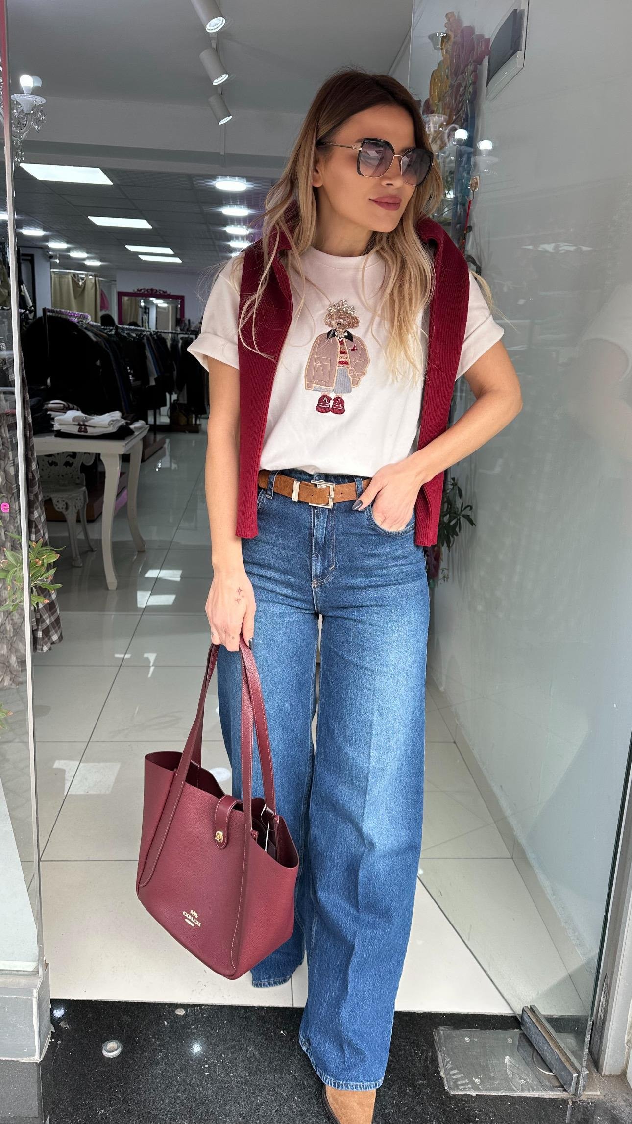 Kemerli Tensel Denim Jean