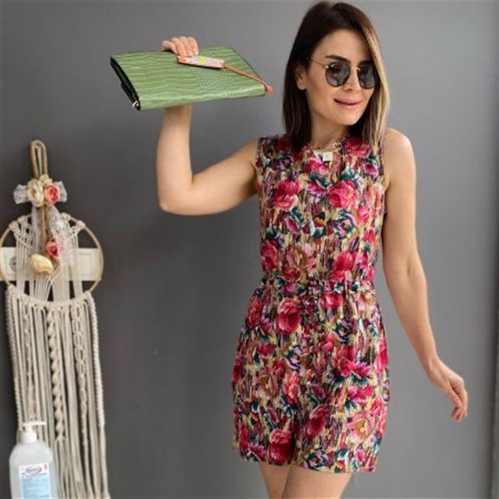 KIRMIZI ÇİÇEKLİ TULUM