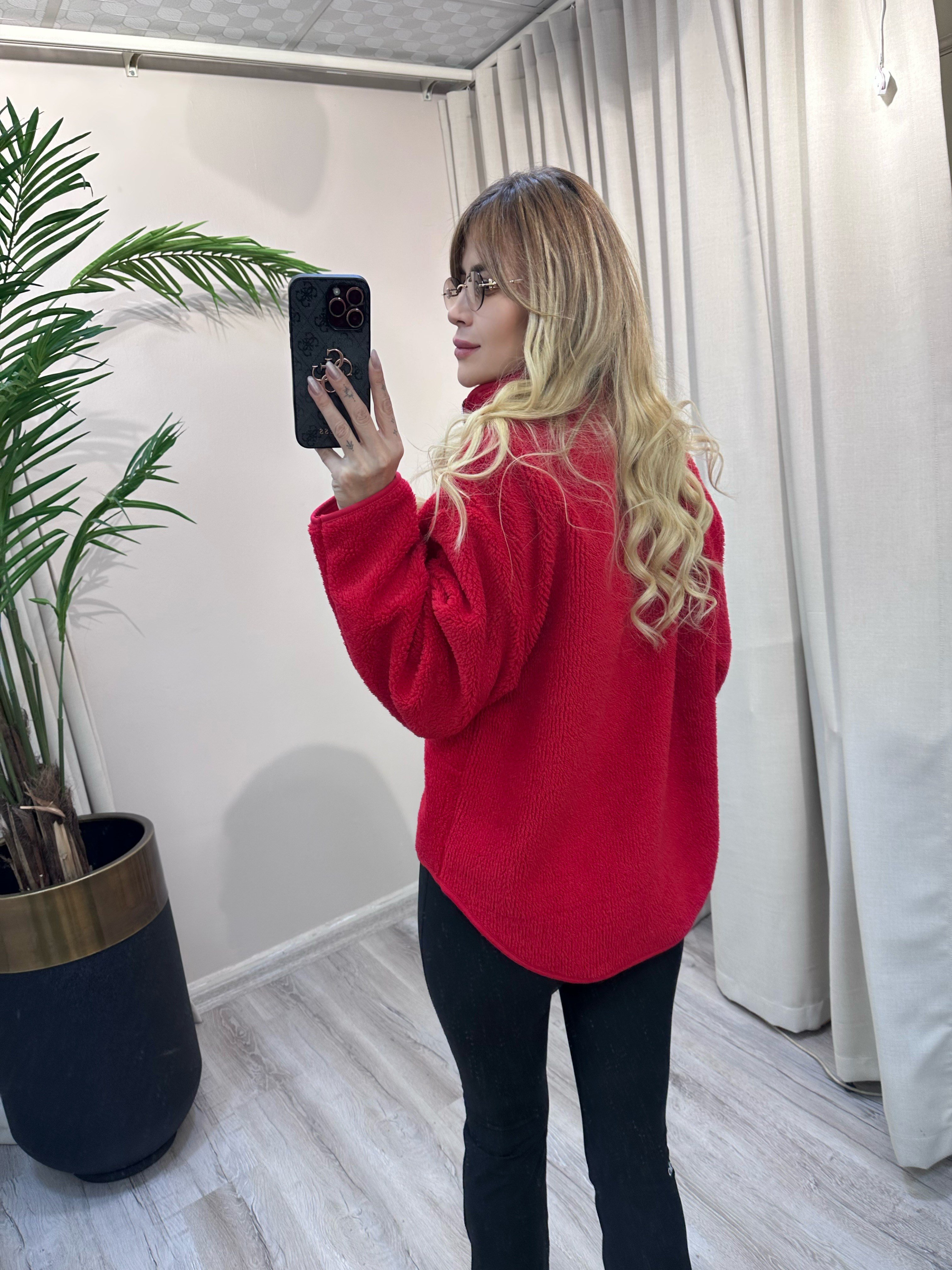 Kırmızı Peluş Ceket