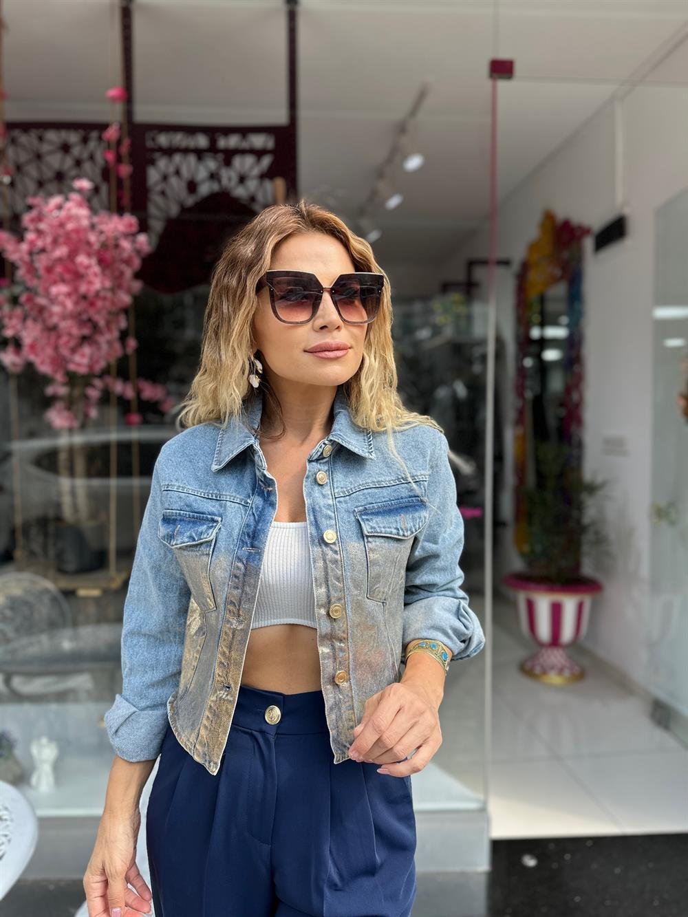 Kısa Jean Jeket 