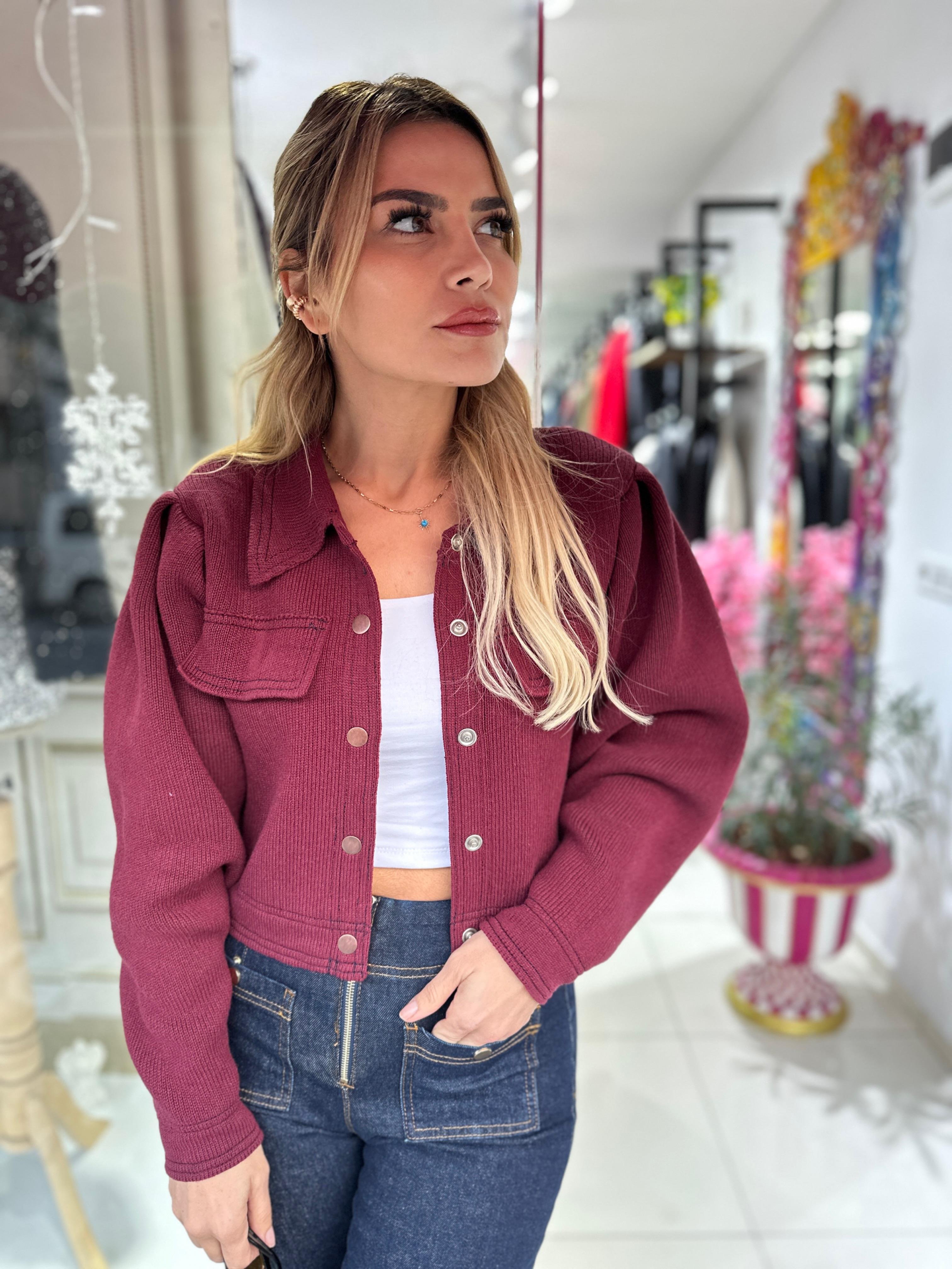 Kot Desen Çıtçıtlı Hırka 
