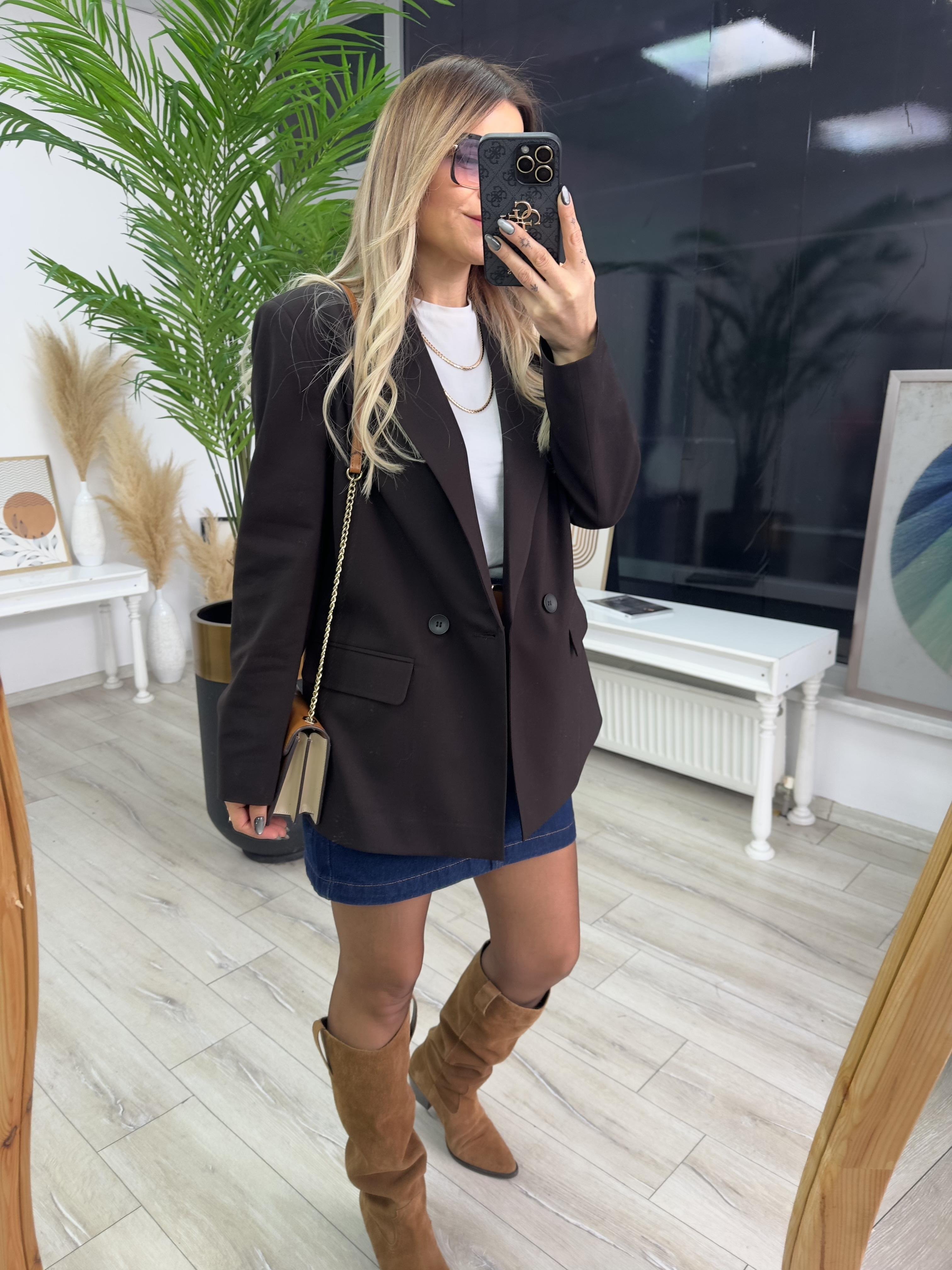Koyu Kahve Blazer Ceket