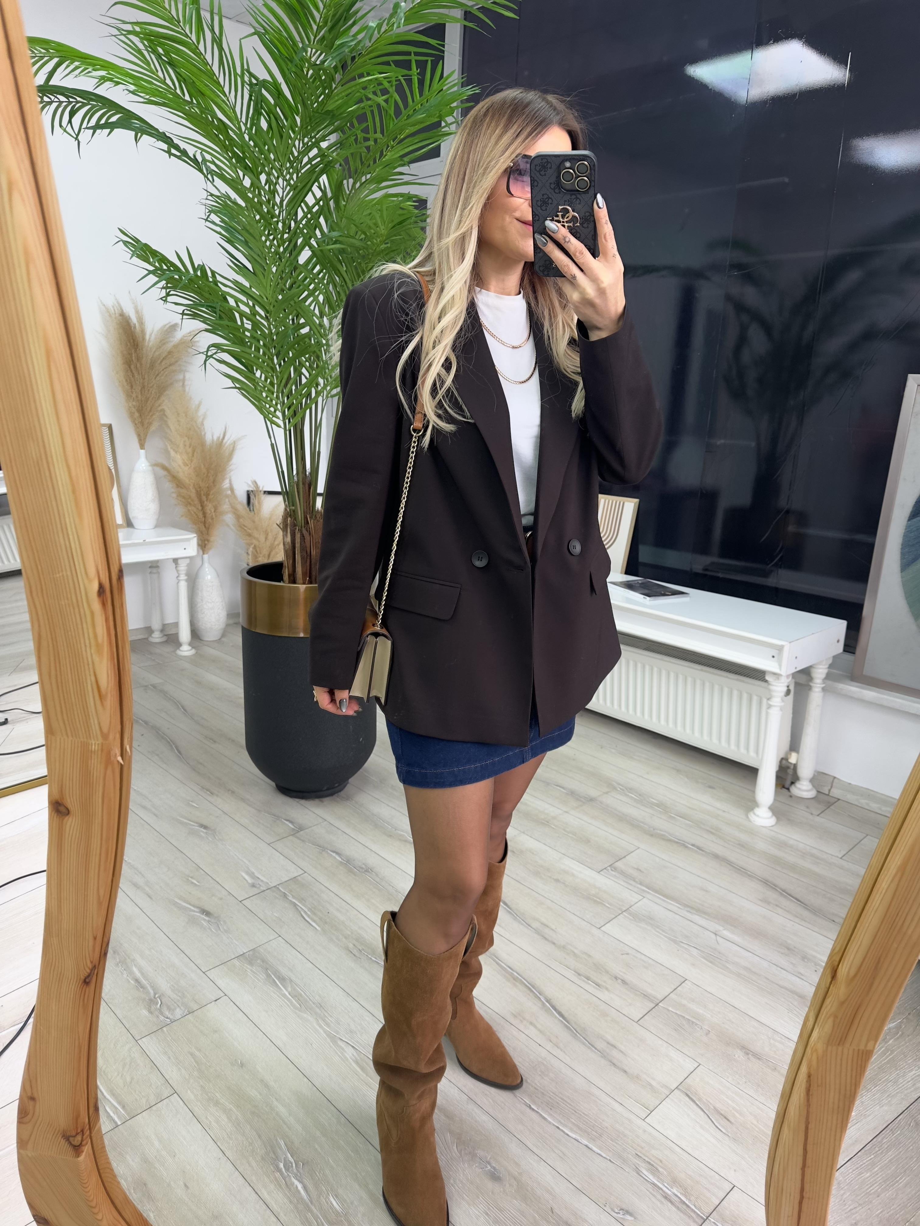 Koyu Kahve Blazer Ceket