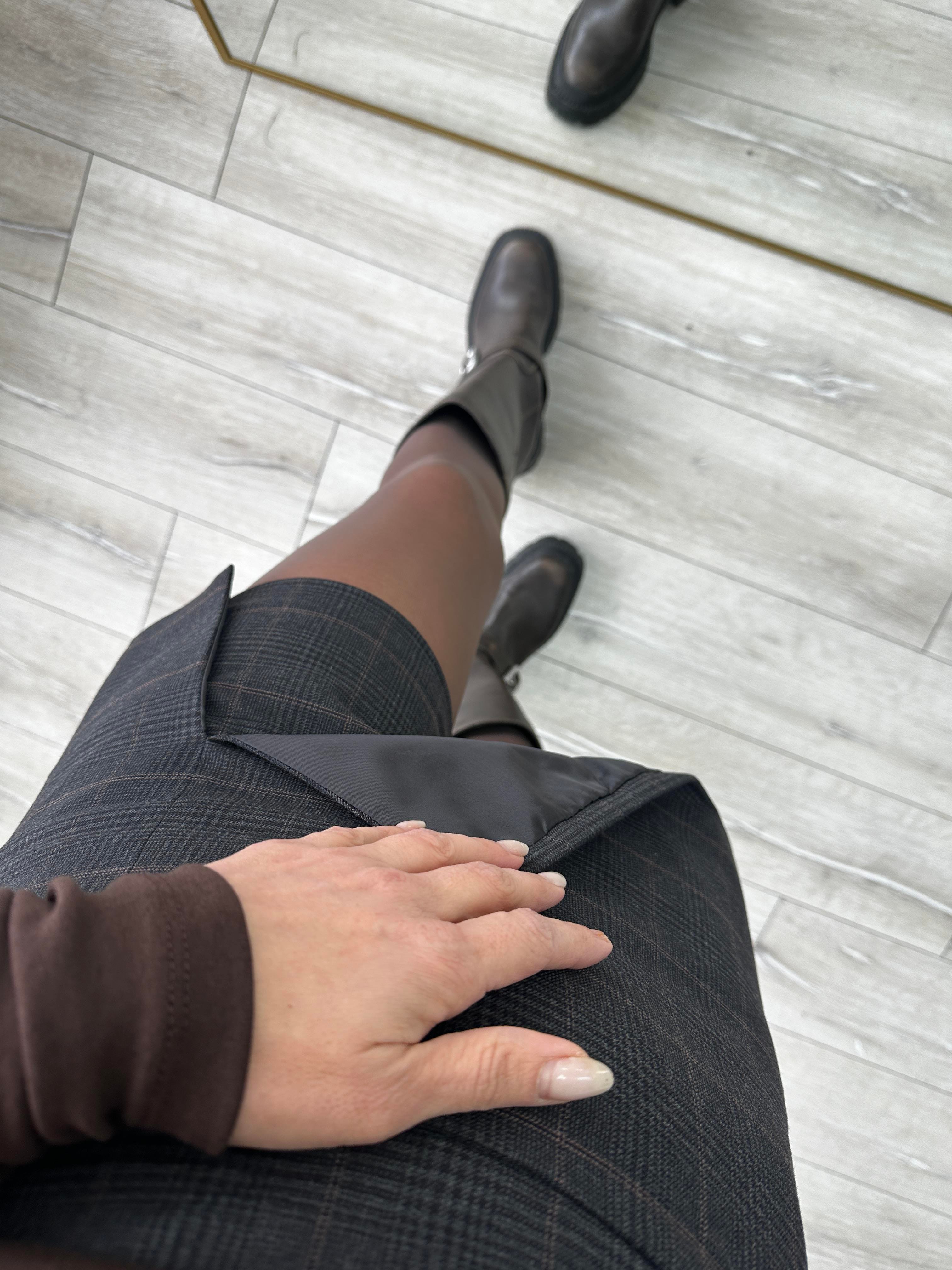 KR Ekoseli Şort Etek 