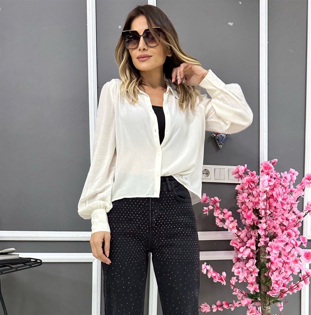 KR Gri Taşlı Mom Jean