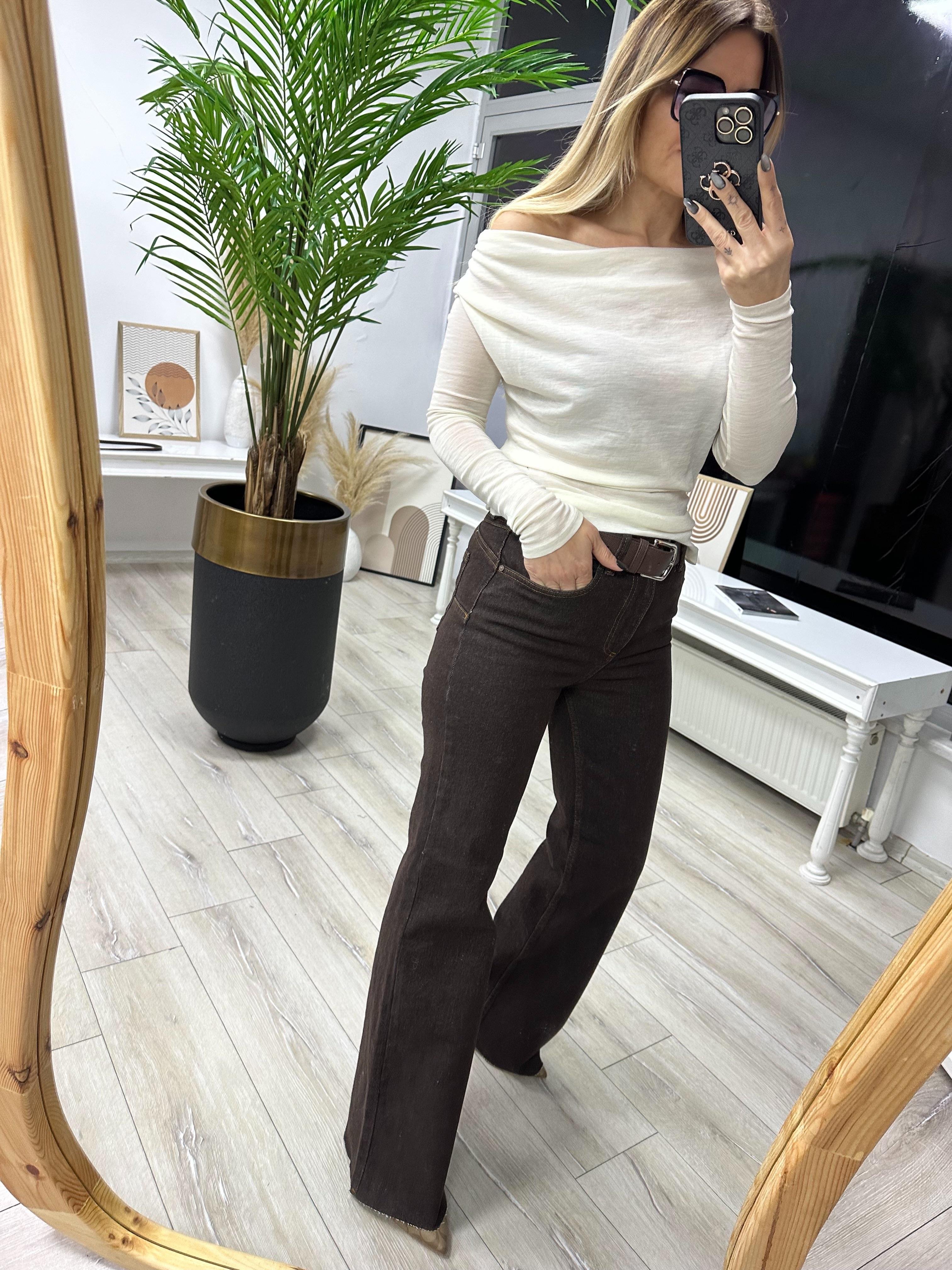 KR Kahverengi Push Up Jean