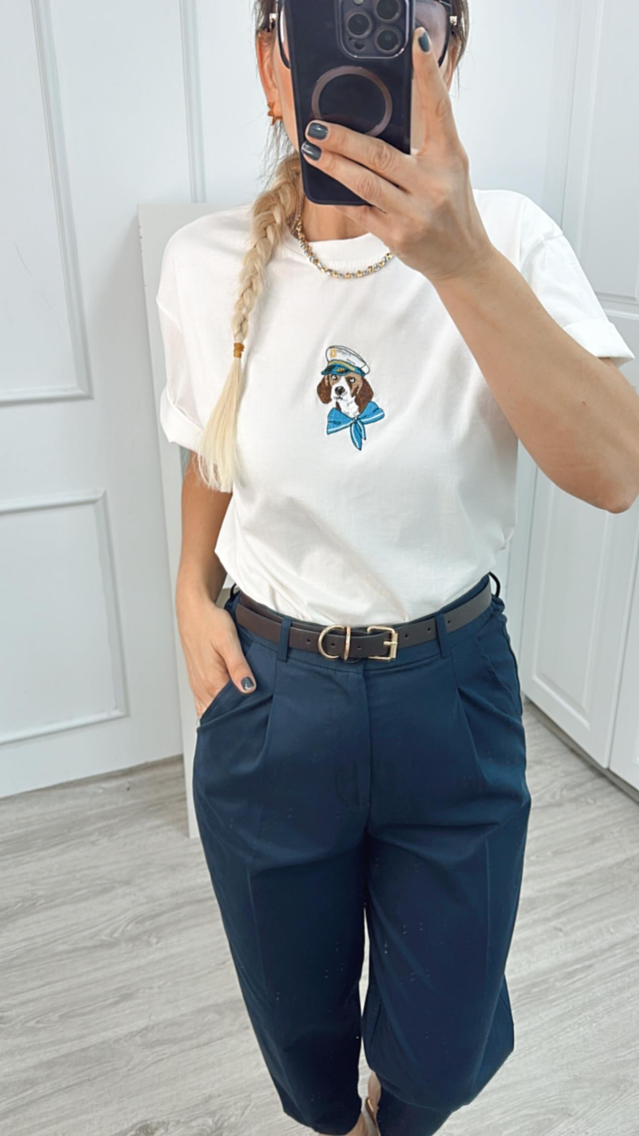 KR Lacivert Beli Lastikli Pantolon 