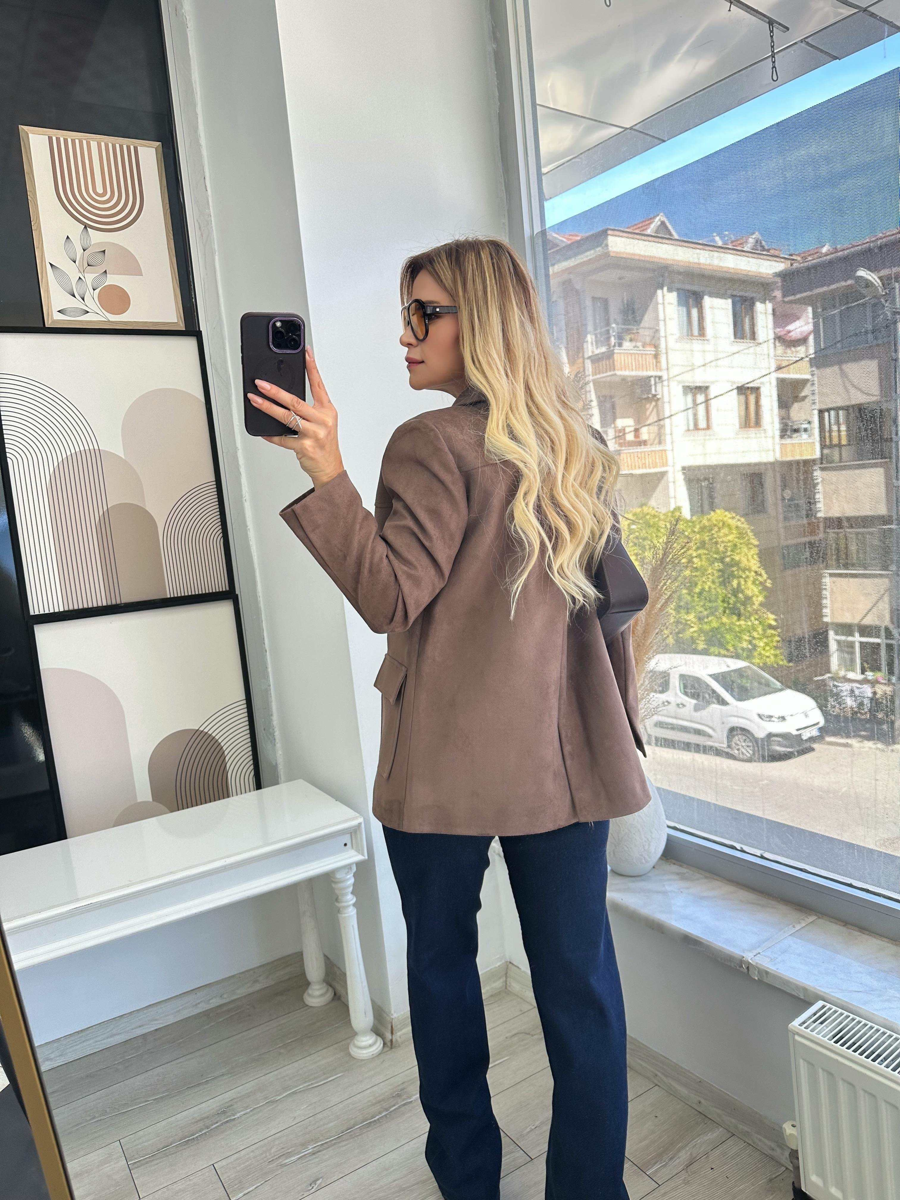 KR Süet Blazer Ceket 