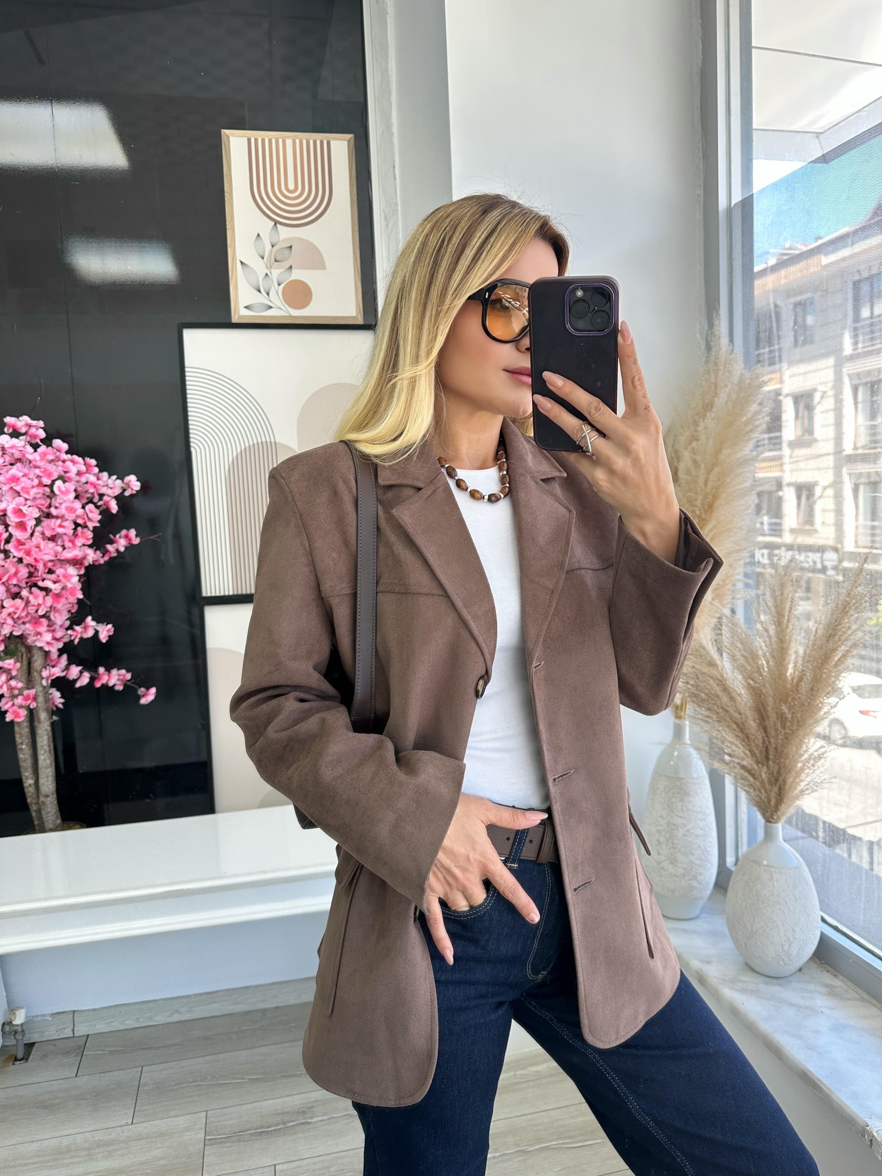 KR Süet Blazer Ceket 