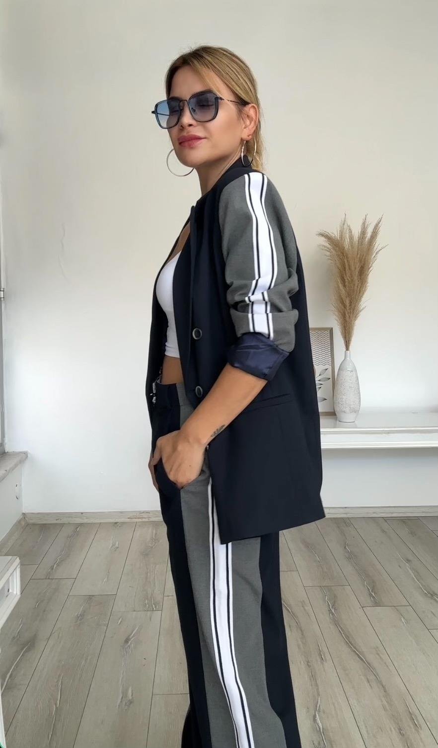 Lacivert Tasarım Blazer Ceket