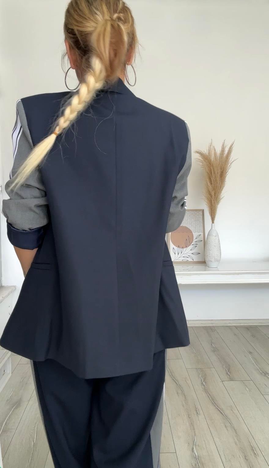Lacivert Tasarım Blazer Ceket