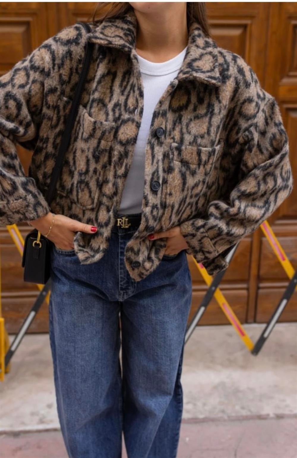 Leopar Desenli Ceket