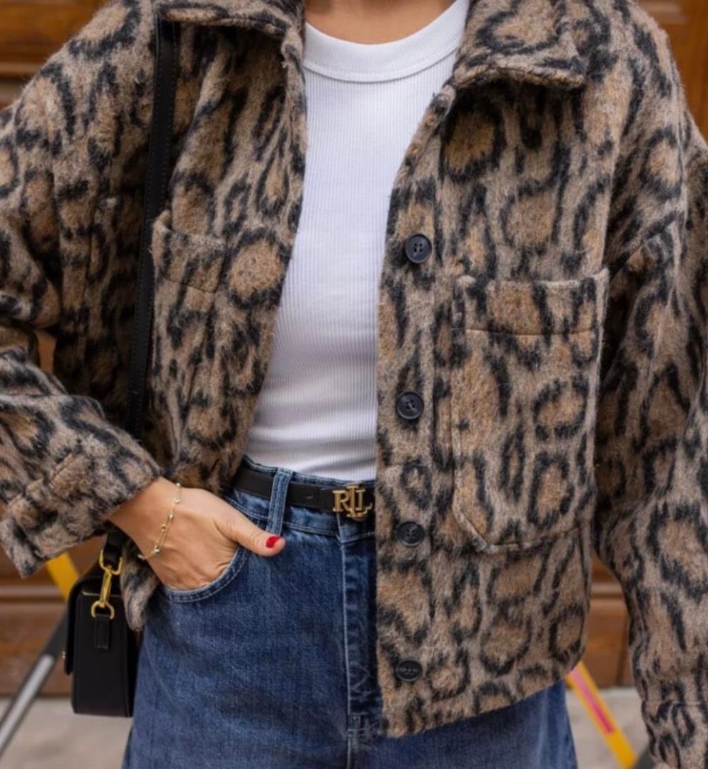 Leopar Desenli Ceket
