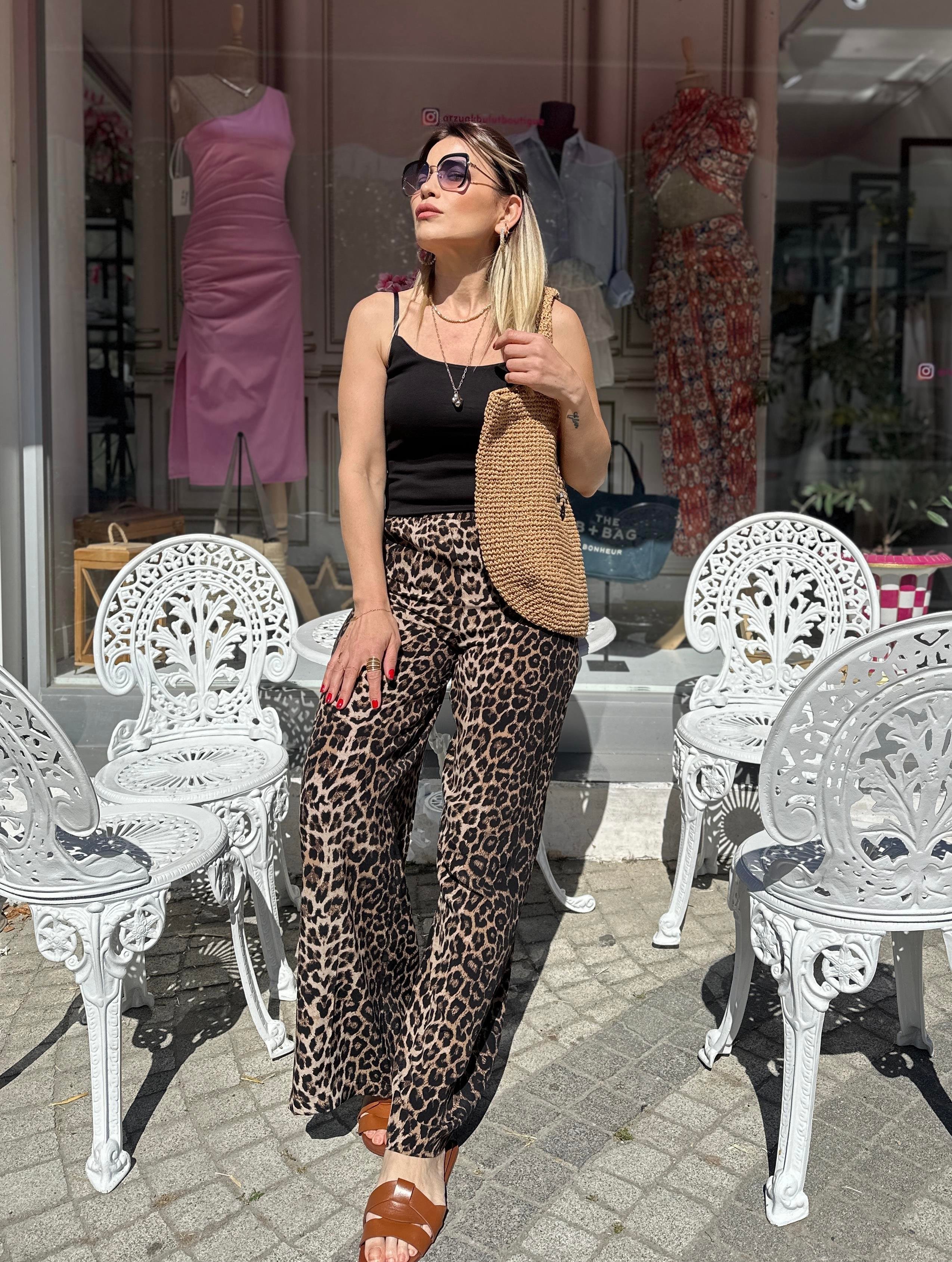 Leopar Palazzo Pantolon