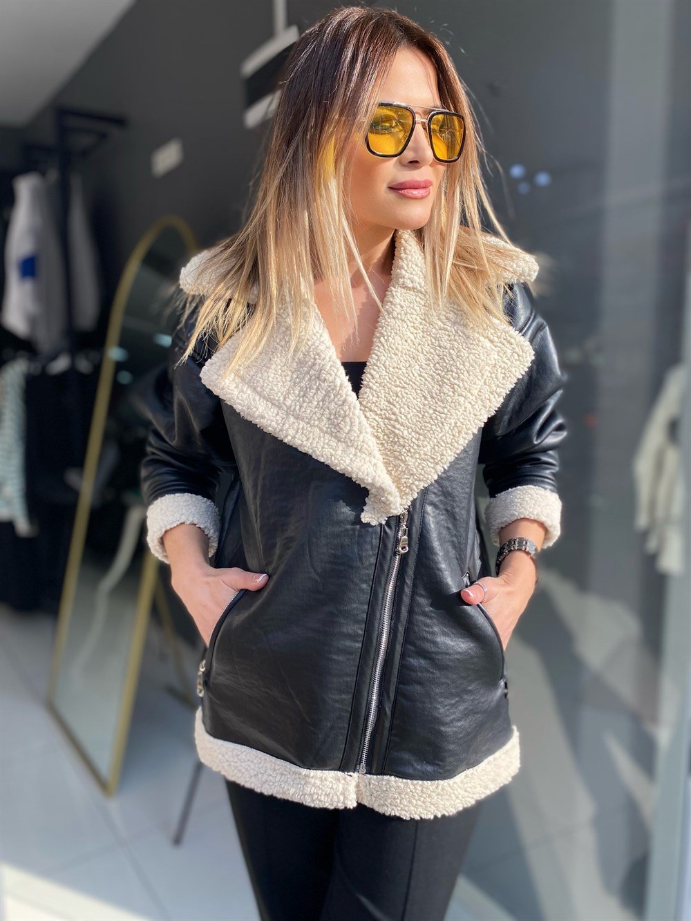 LF Kürk Detay Deri Ceket