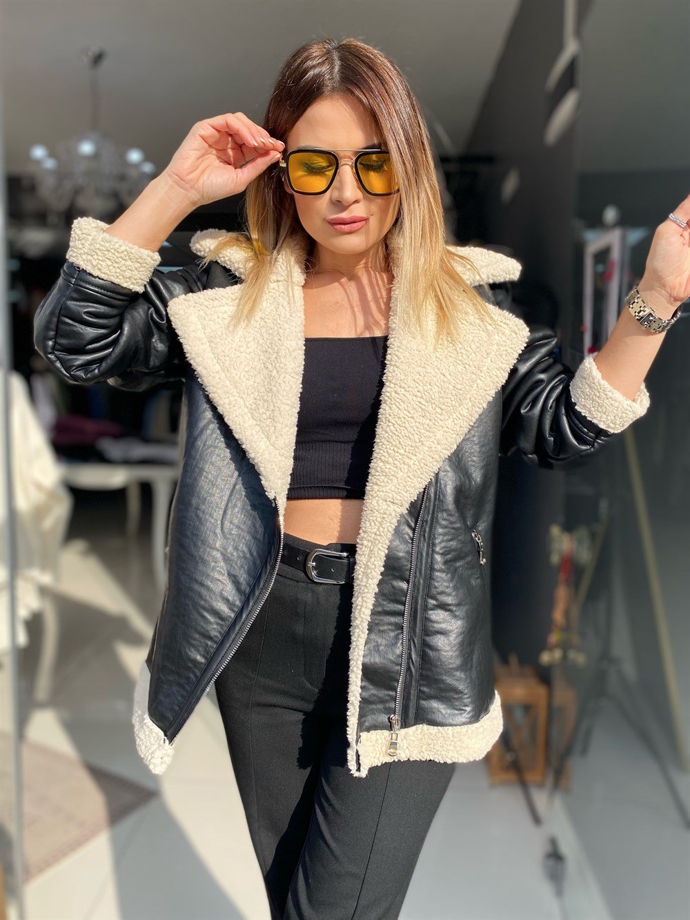 LF Kürk Detay Deri Ceket