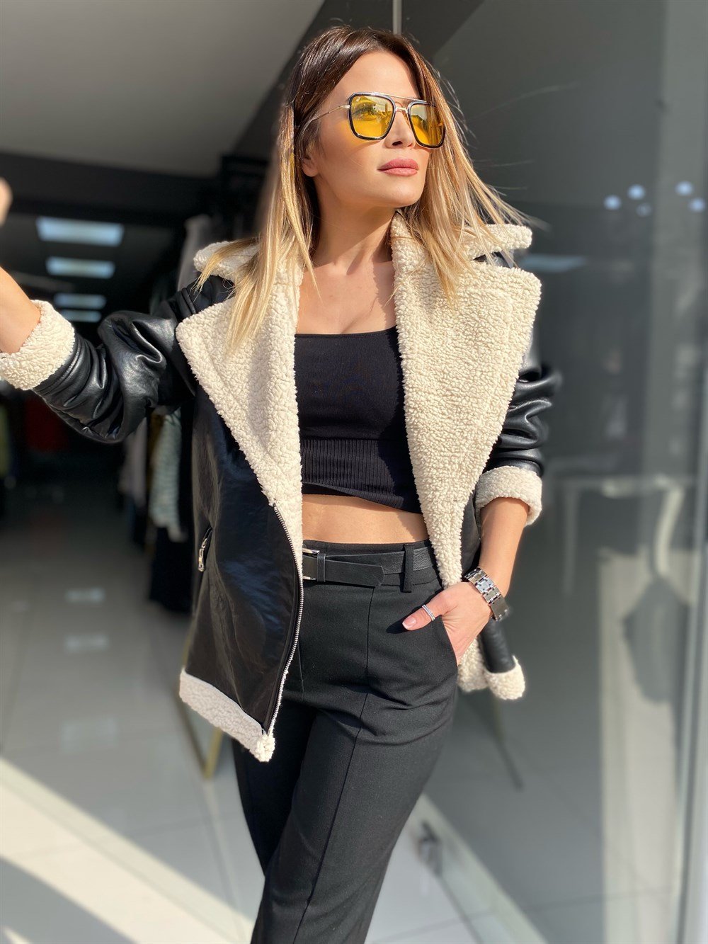 LF Kürk Detay Deri Ceket