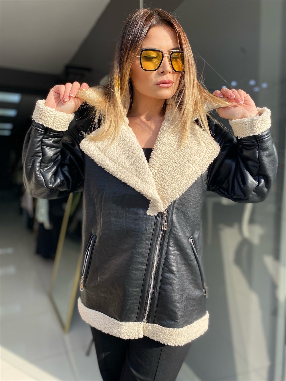 LF Kürk Detay Deri Ceket