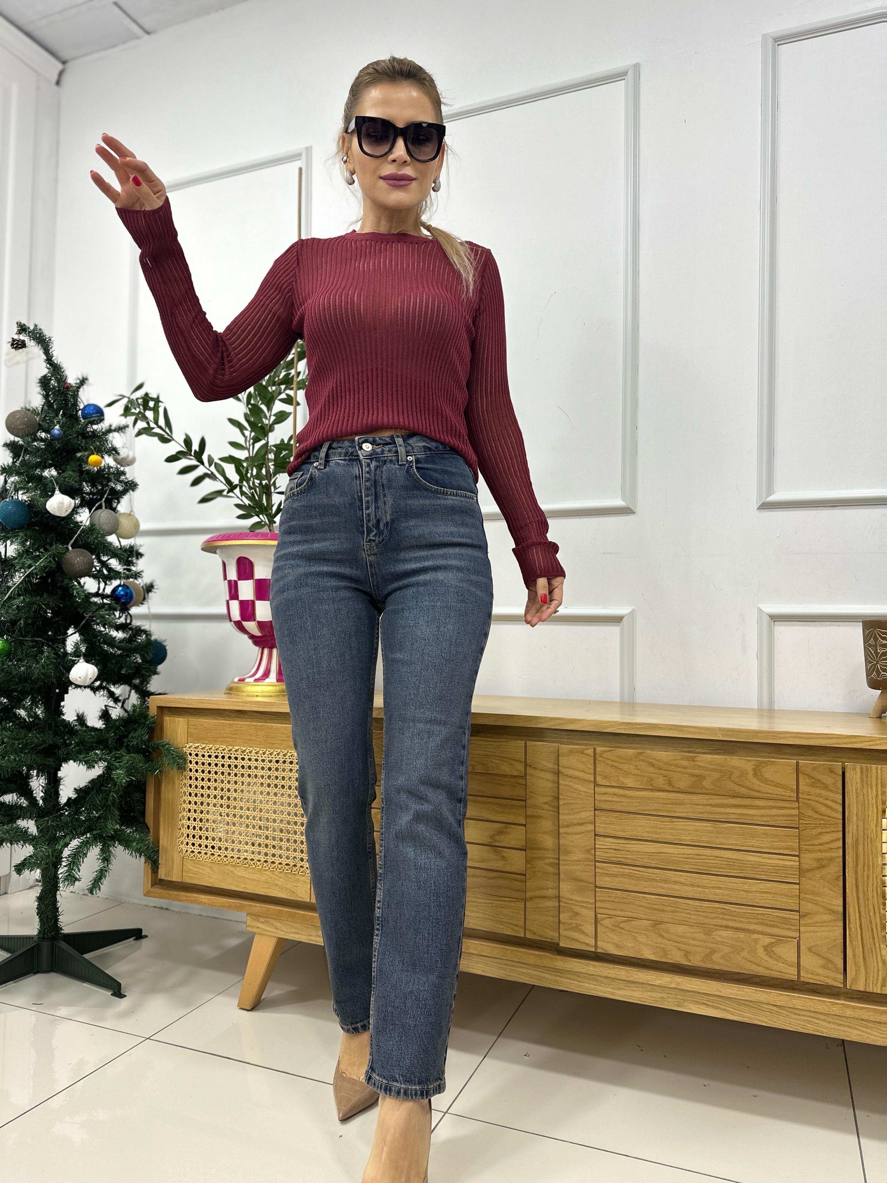 Likralı Stright Denim Pantolon 