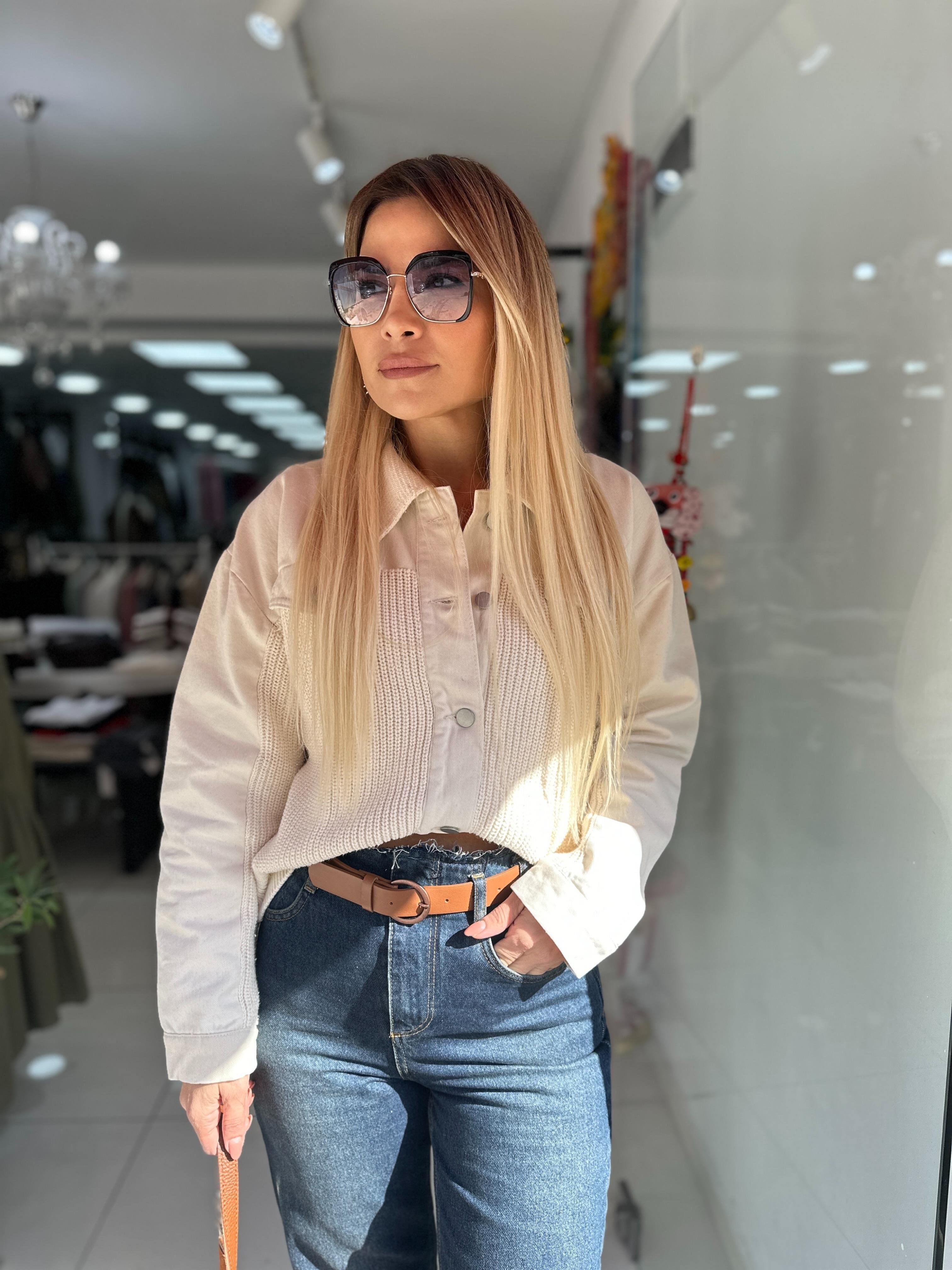 Marka Muadili Jean Detaylı Triko Hırka 