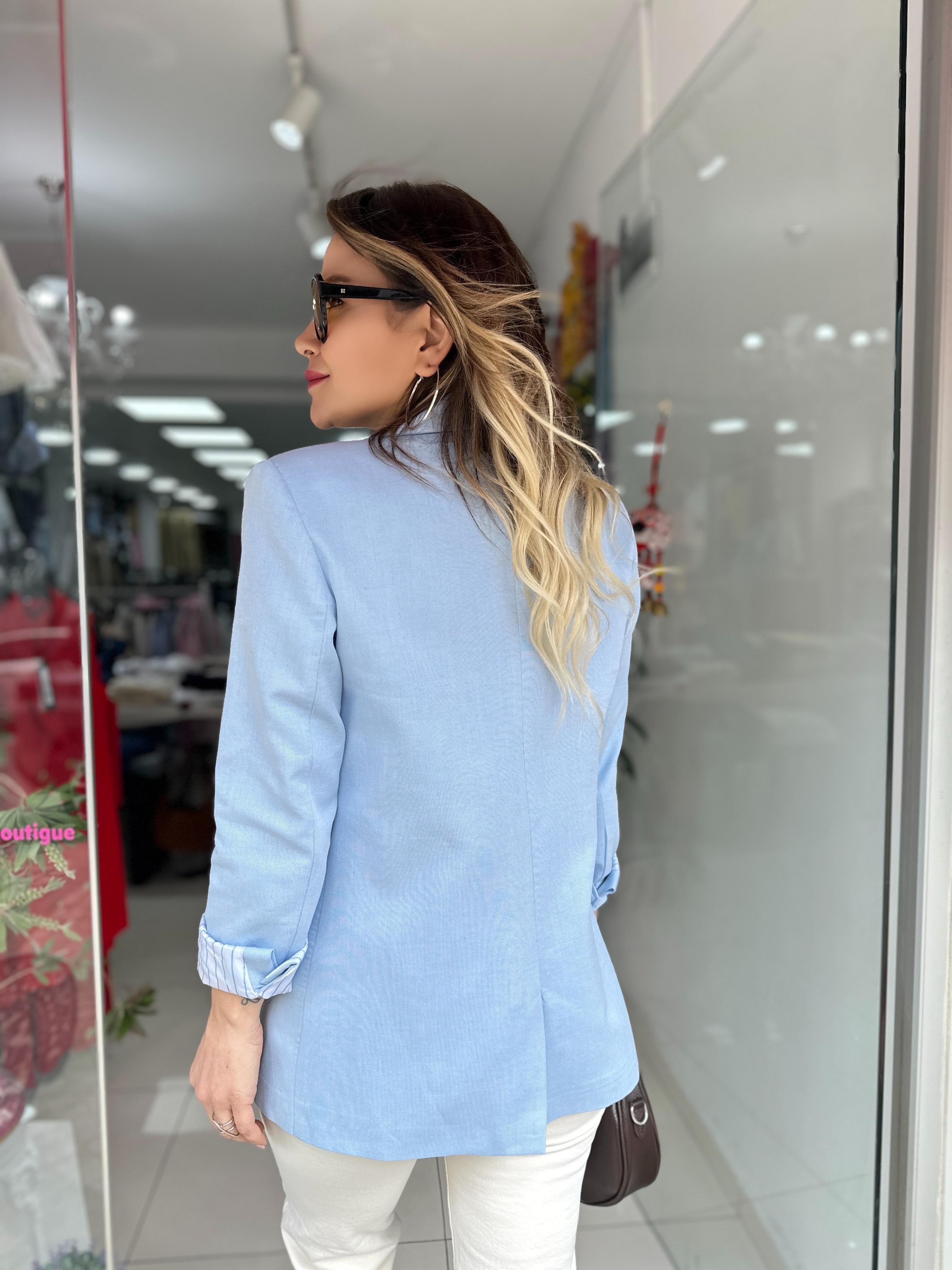 Mavi Astarlı Blazer