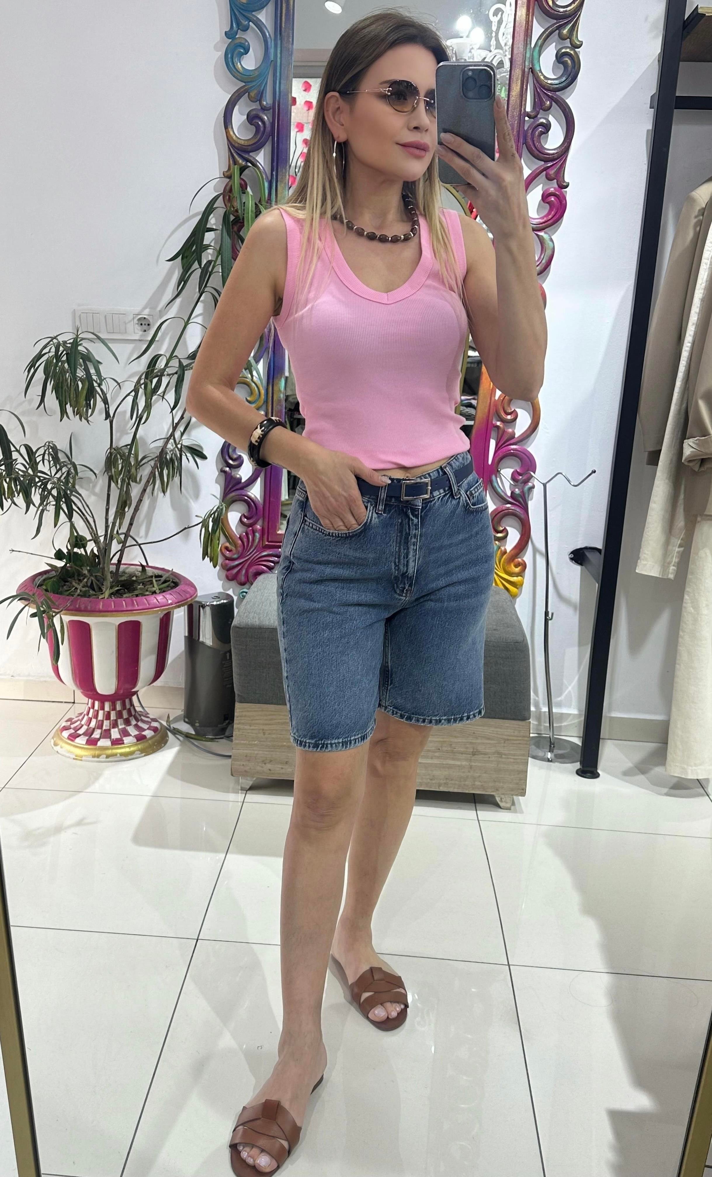 Mavi Şehir Boy Jean Şort