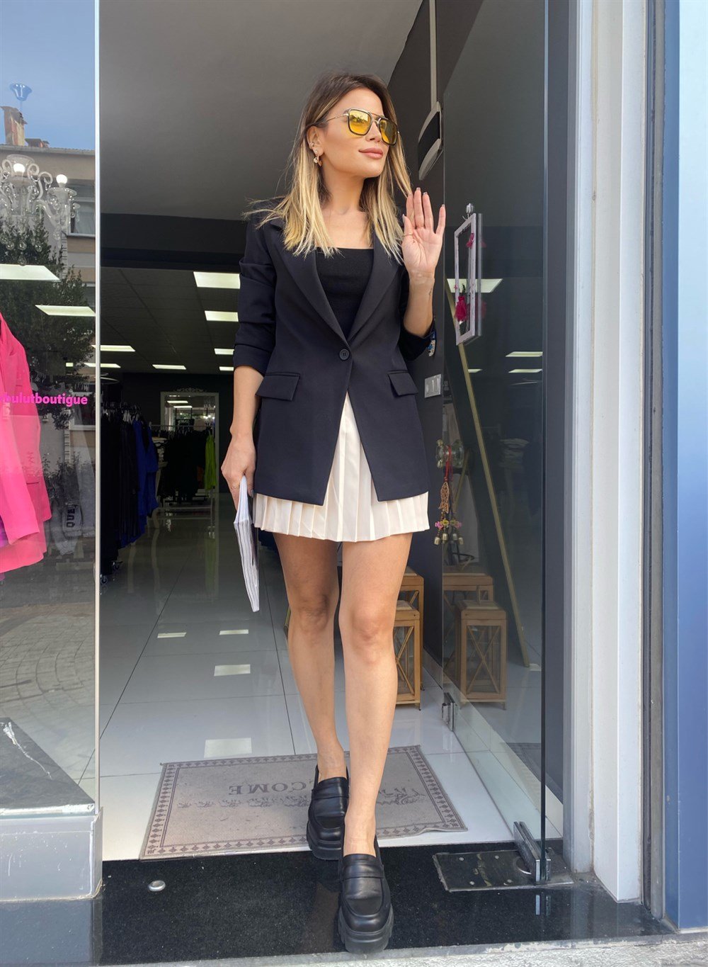 MC Tek Düğme Siyah Blazer