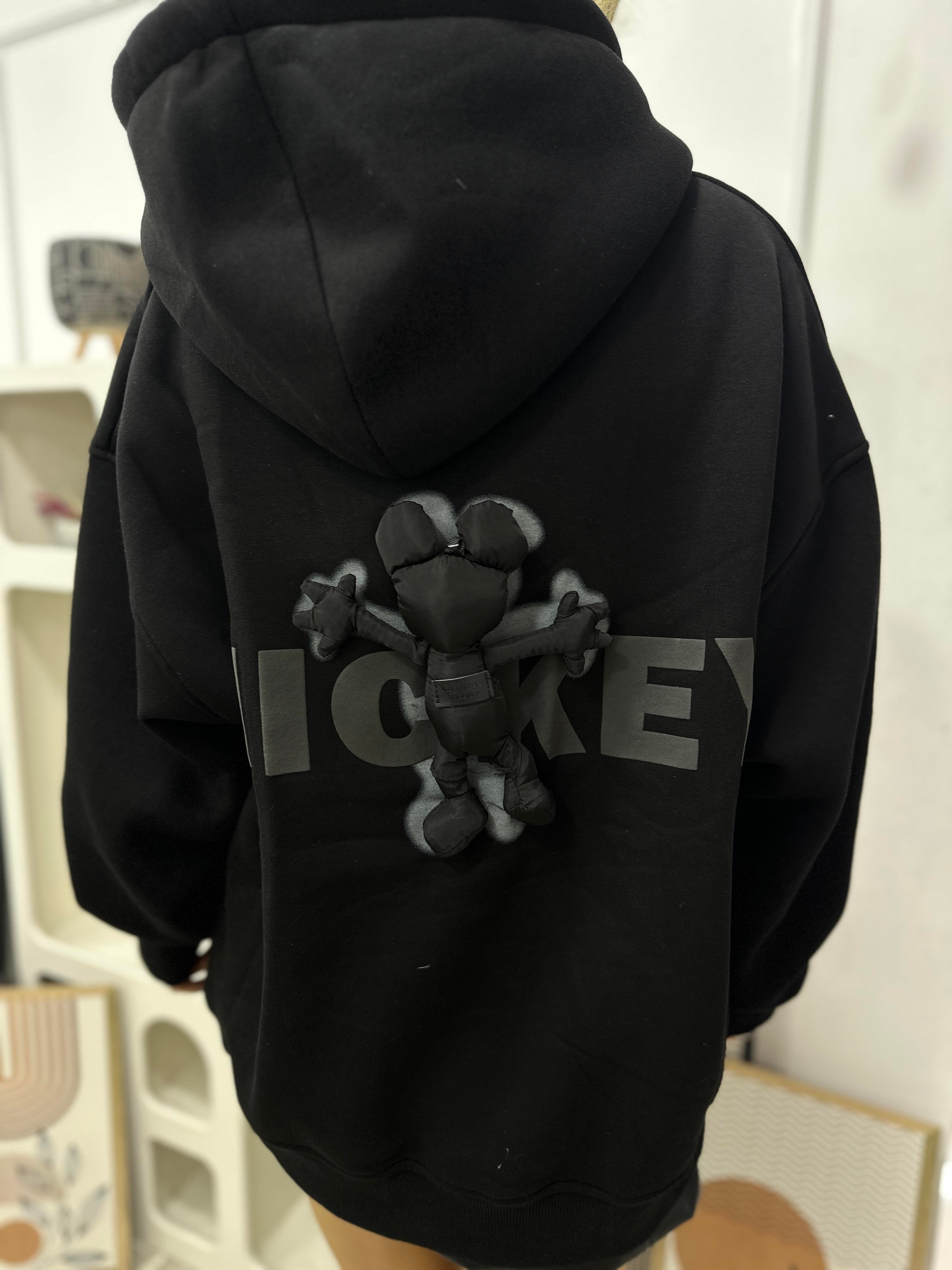 Mickey Mouse Aksesuarlı Şardonlu Oversize Sweat