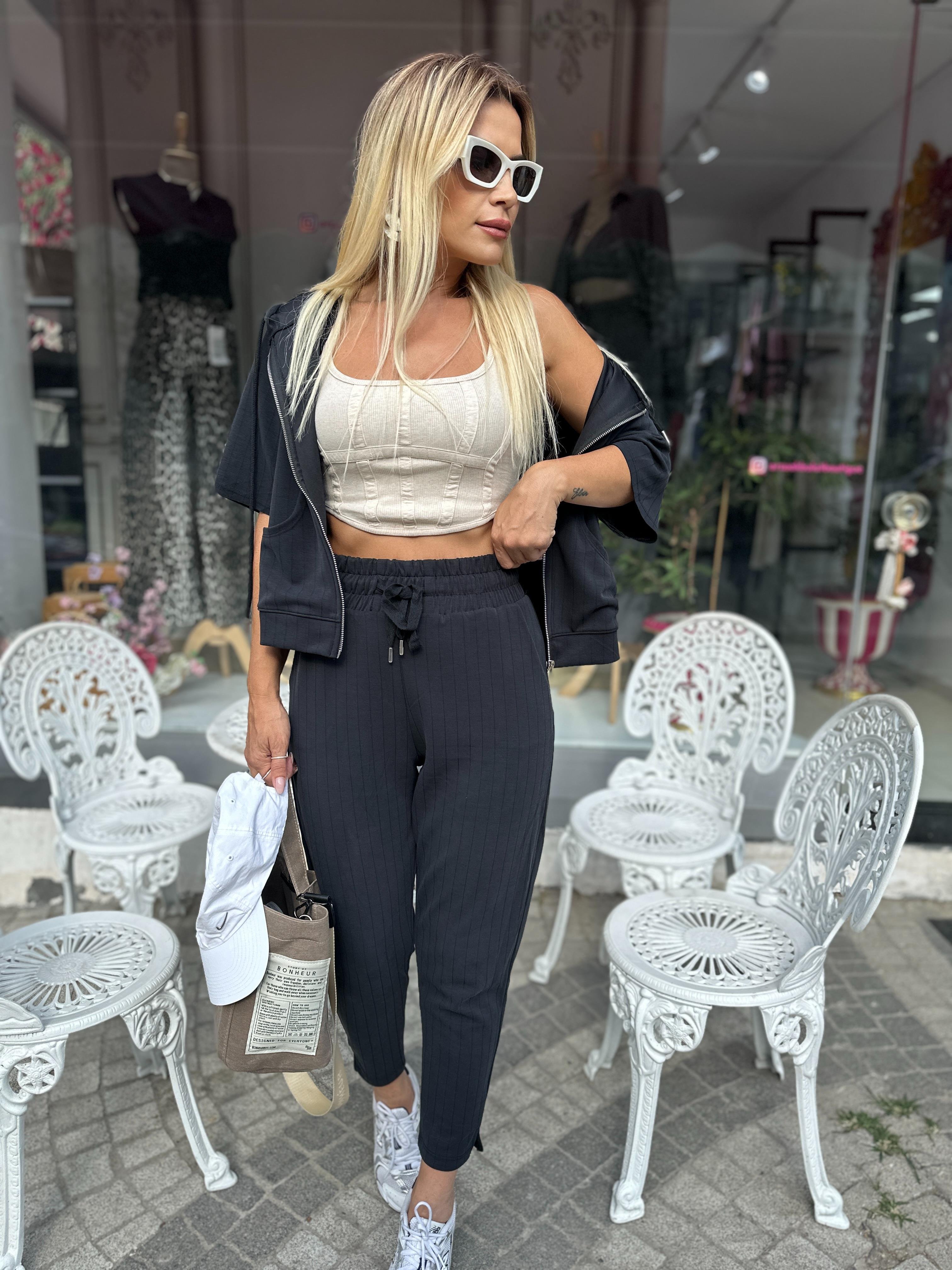 Modal Kumaş Hırka Eşofman Takım