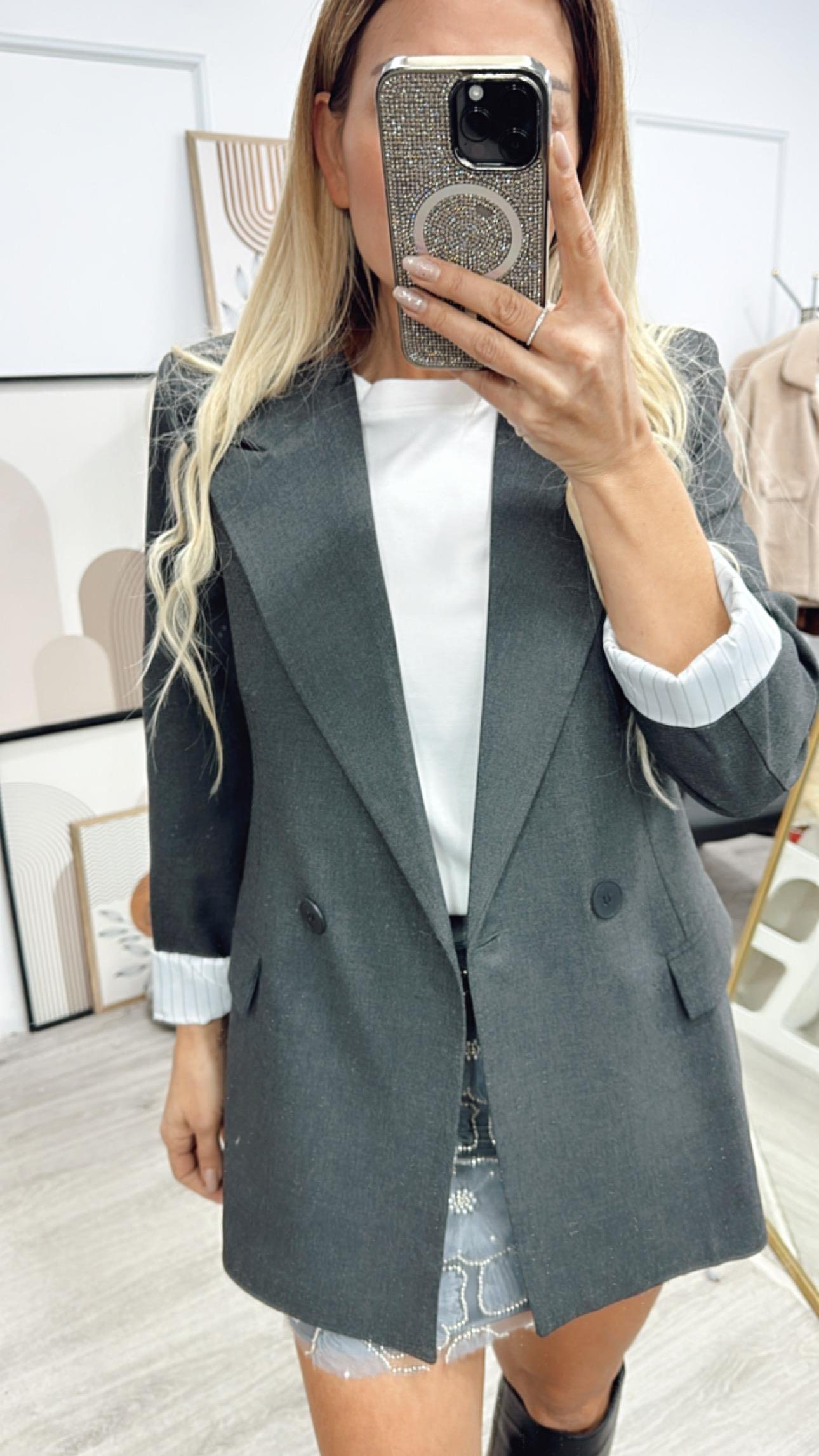 MSM Antrasit Astarlı Blazer 