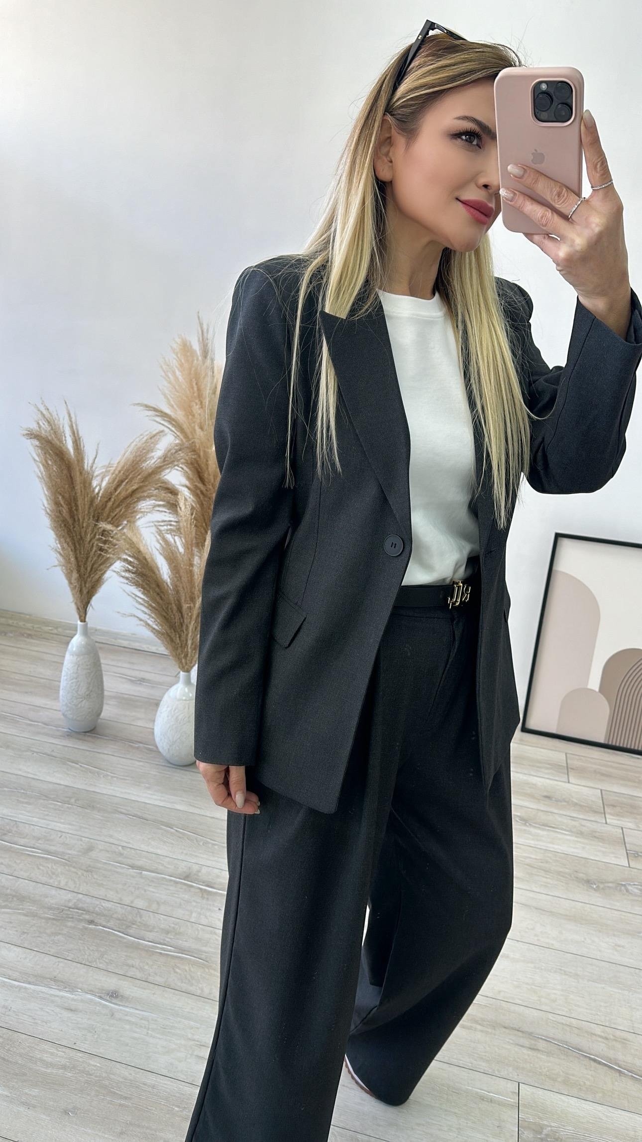 MSM Antrasit Slim Kalıp Blazer 