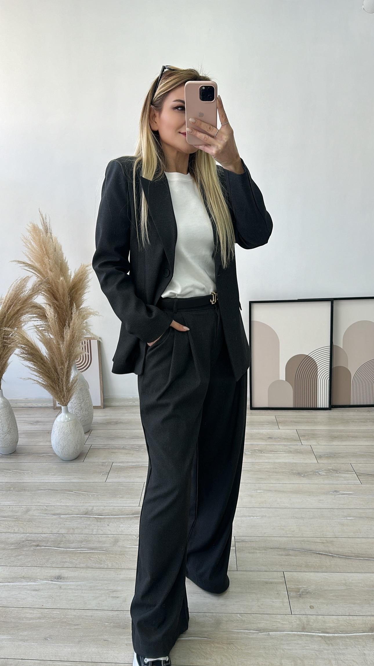 MSM Antrasit Slim Kalıp Blazer 