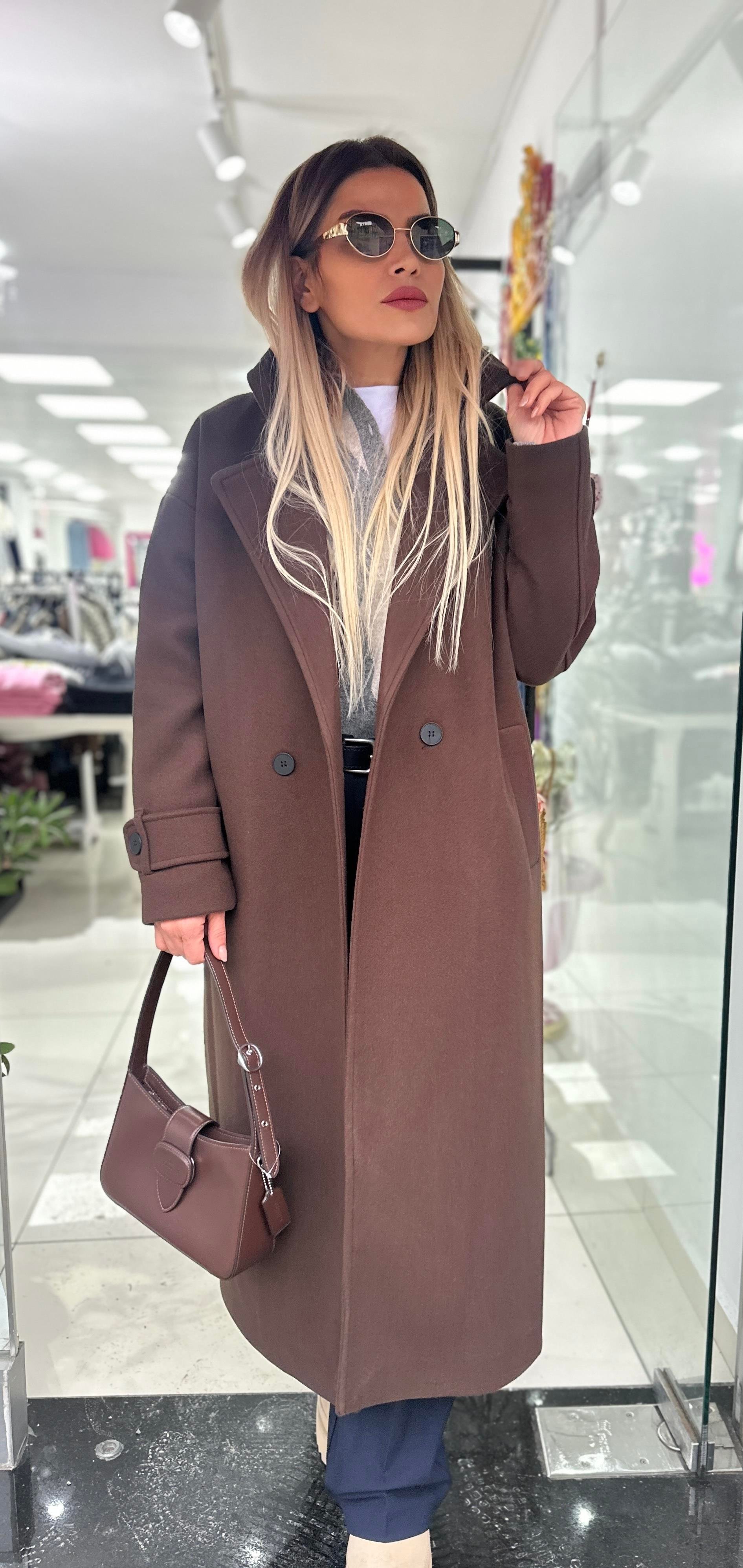 MSM Kahve Oversize Kaban 