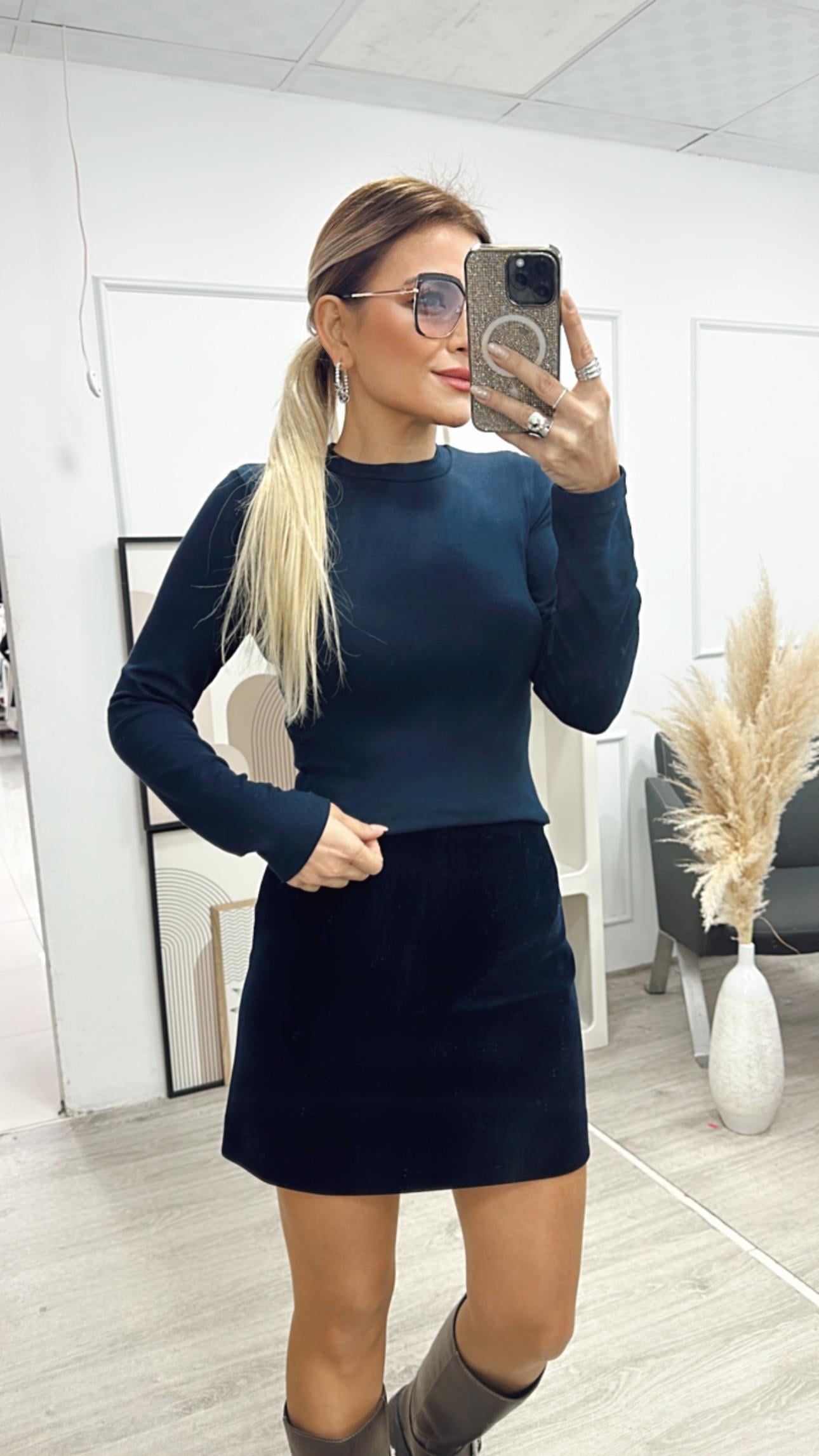 MSM Lacivert Modal Bluz