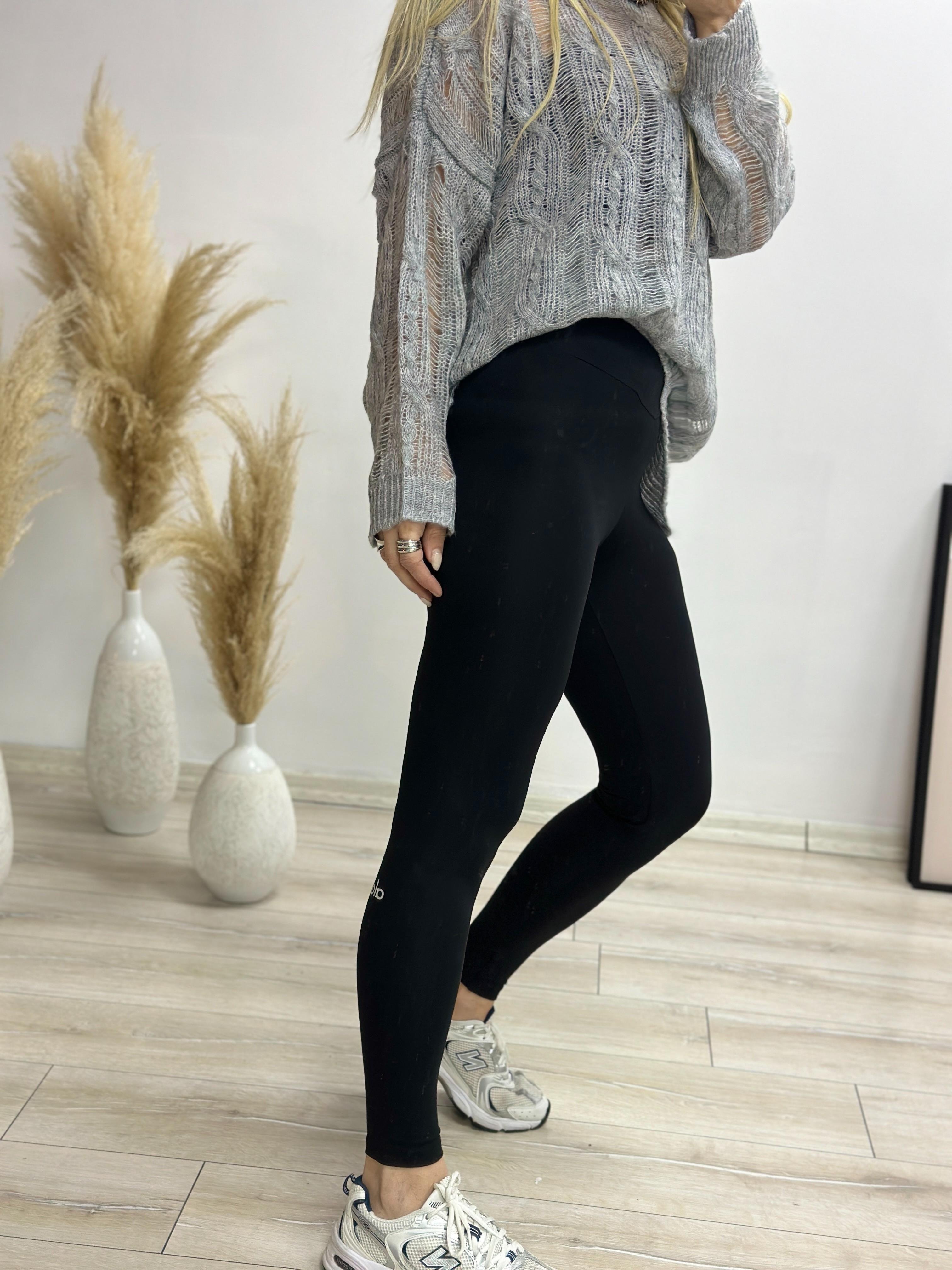 Nakışlı Siyah Tayt 