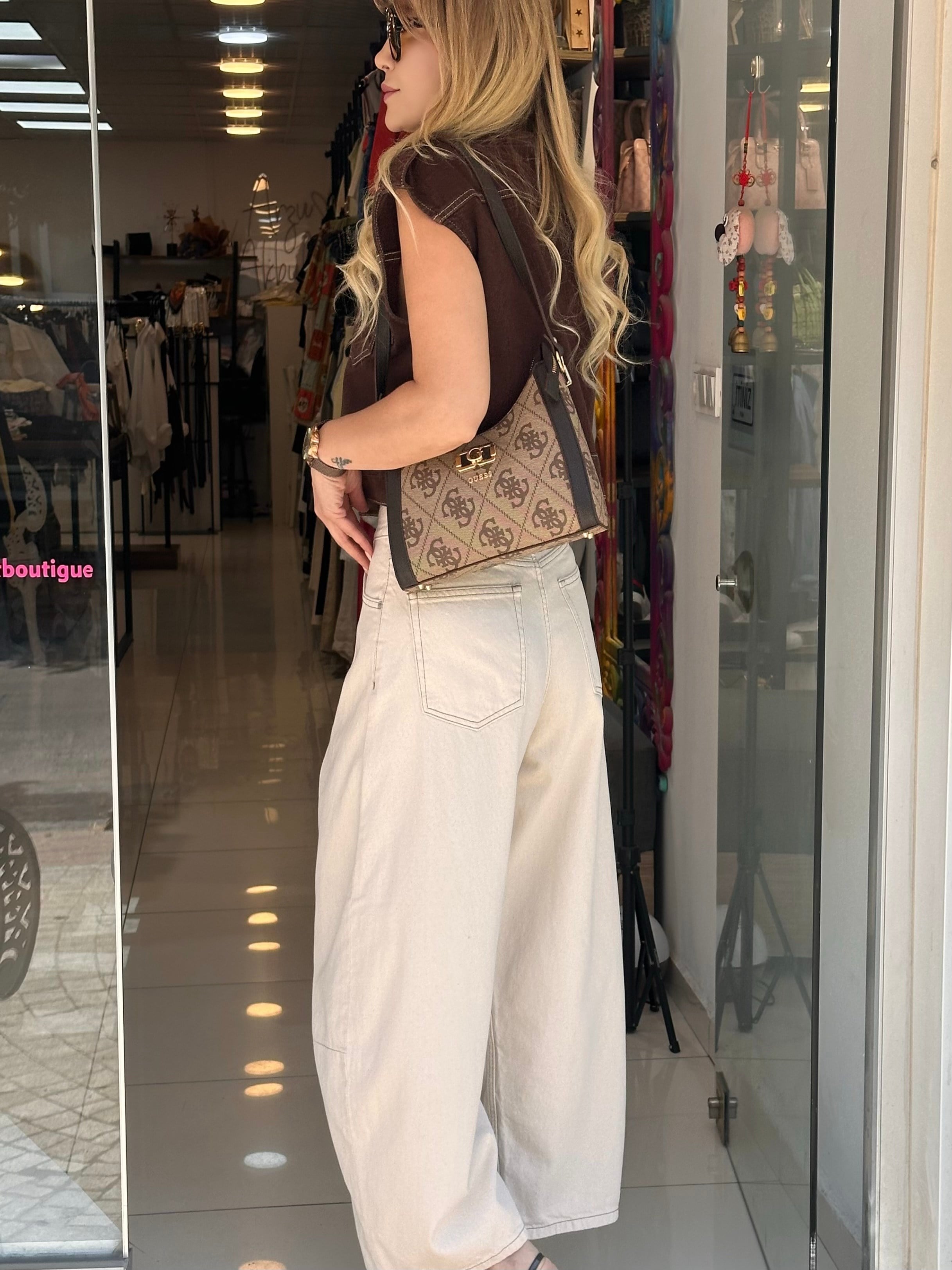 Natural Kumaş Balon Paça Pantolon