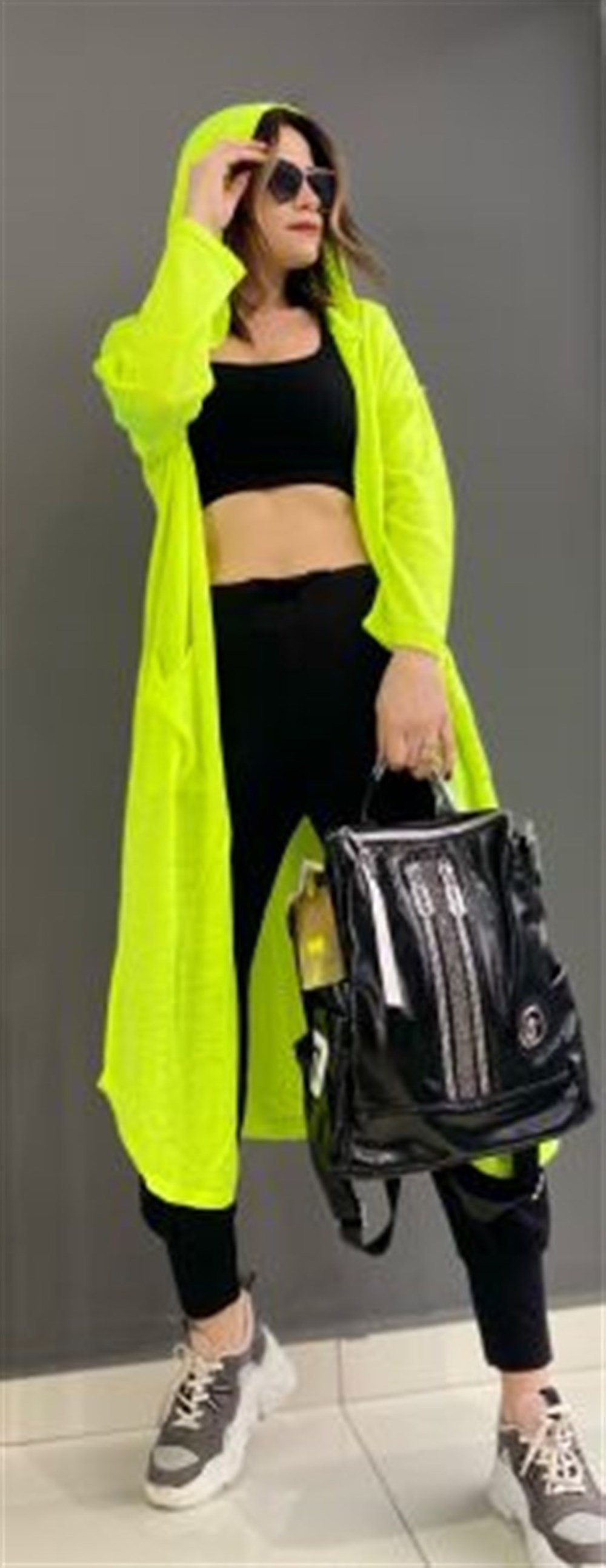 NEON YEŞİL FİLE HIRKA