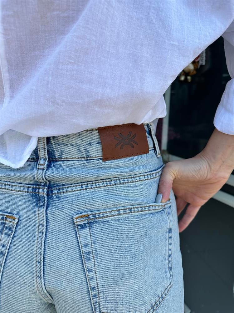 ORJ BNT Mavi Kesik Kot Şort