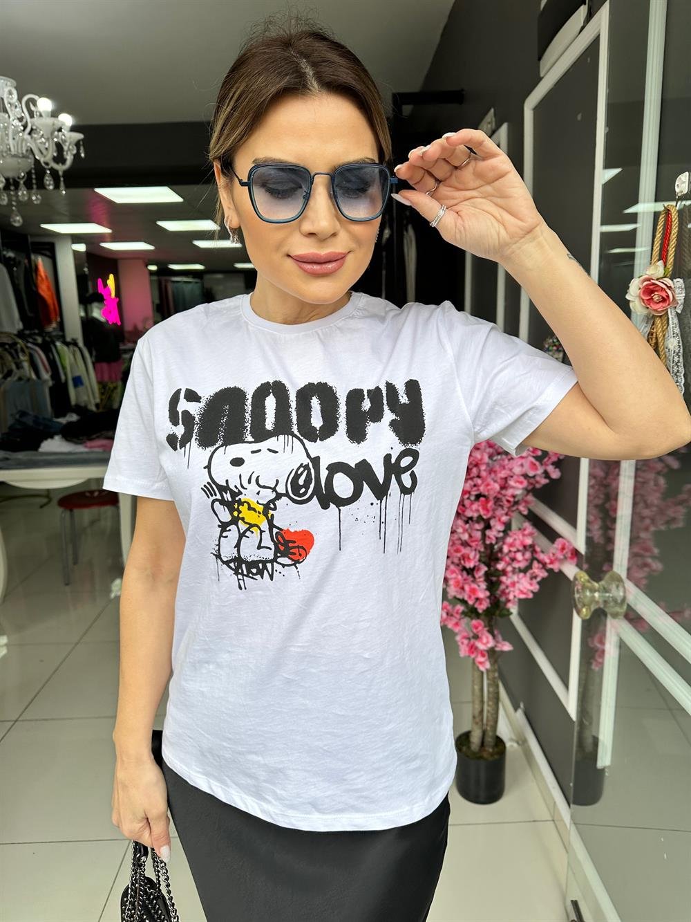 ORJ BRSH Beyaz Snopy Tshirt