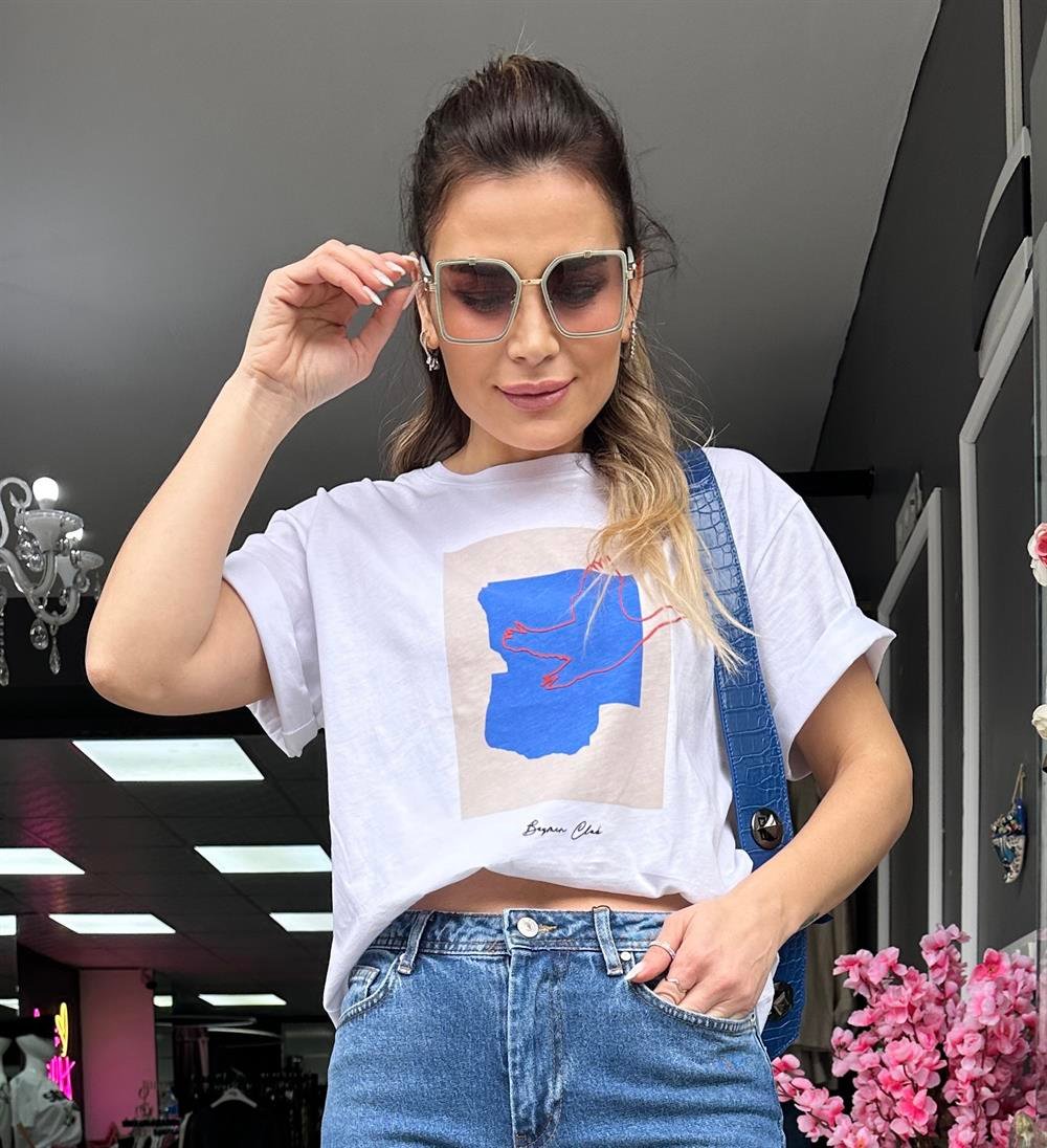 ORJ BY Beyaz Pamuklu Tshirt