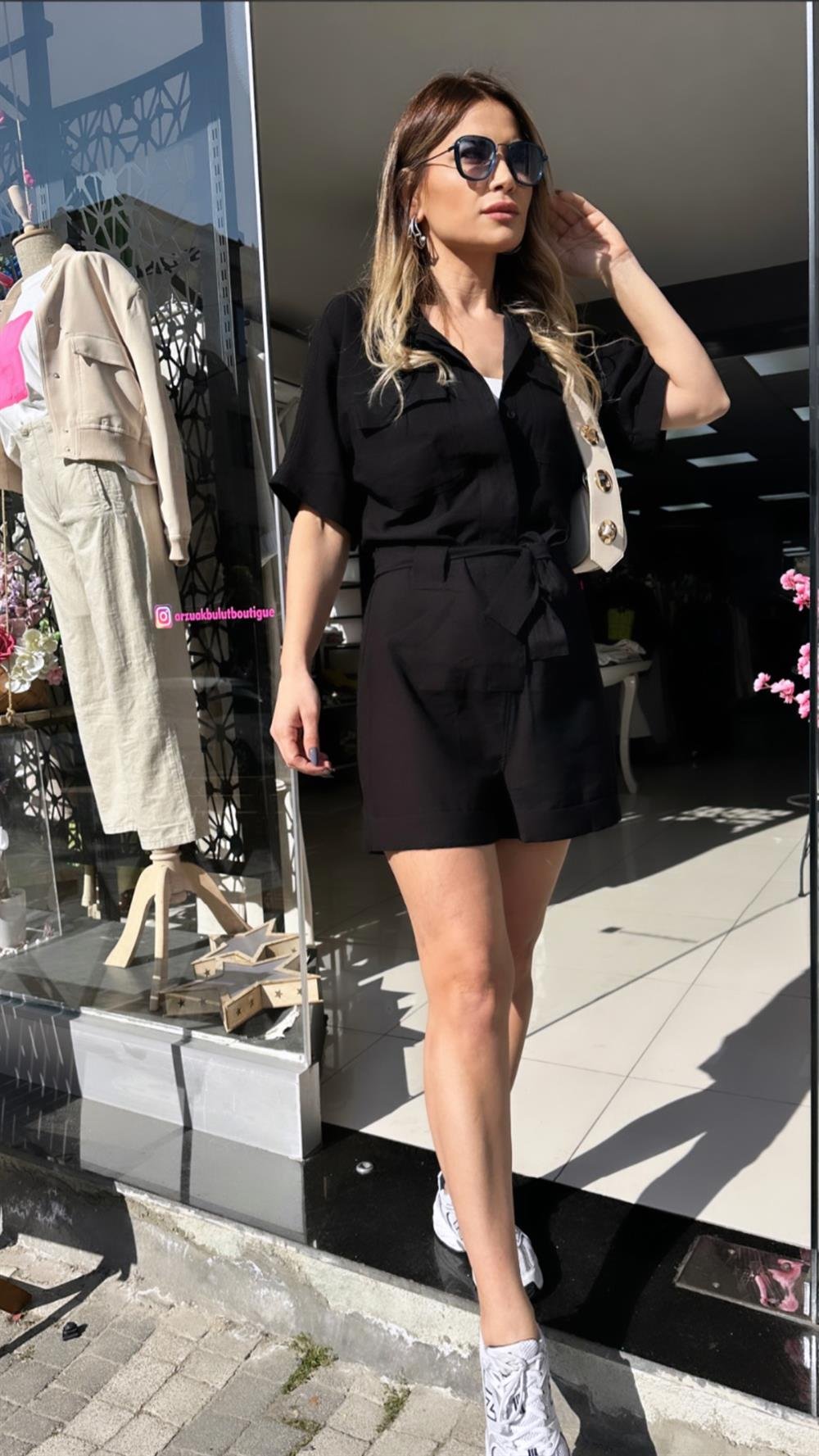 ORJ JV Siyah Şort Tulum