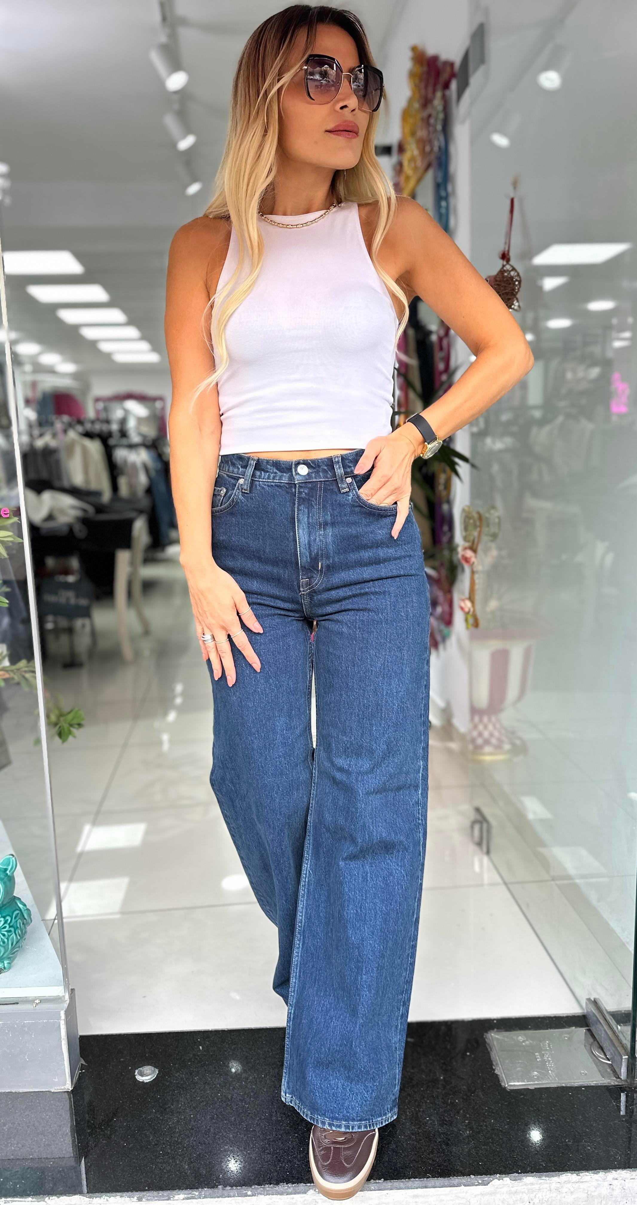 Orj Lacivert Wide Leg Jean