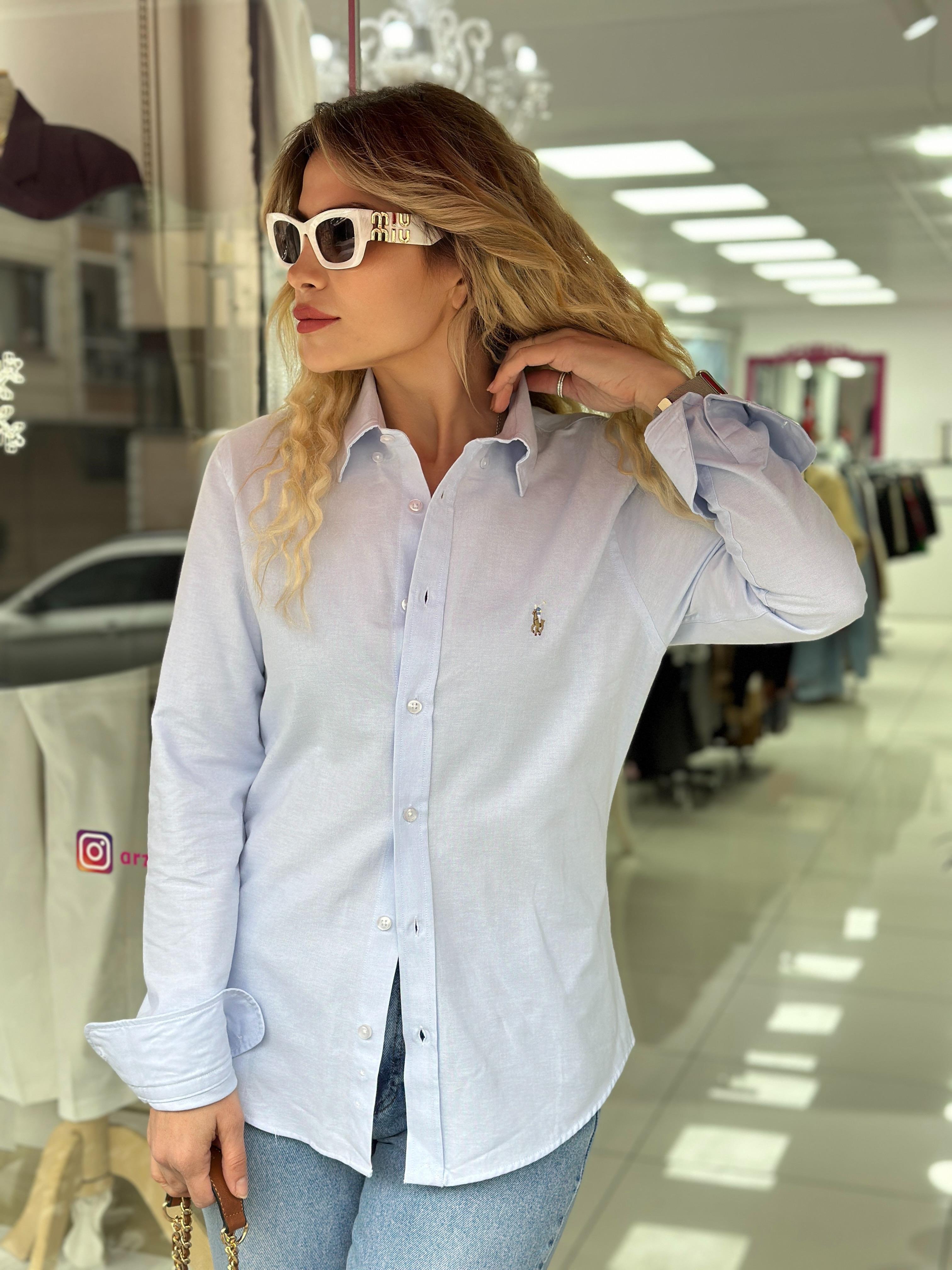 ORJ Logolu Açık Mavi Slim Gömlek 