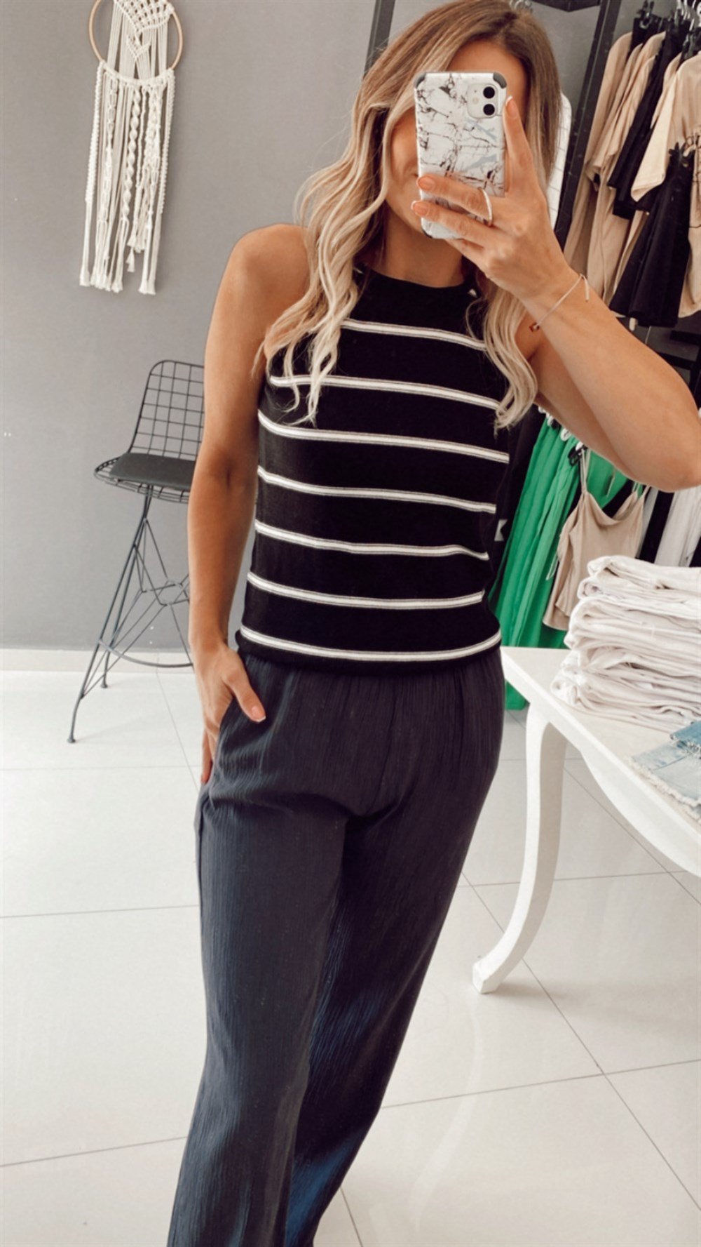 ORJ Siyah Çizgili Atlet