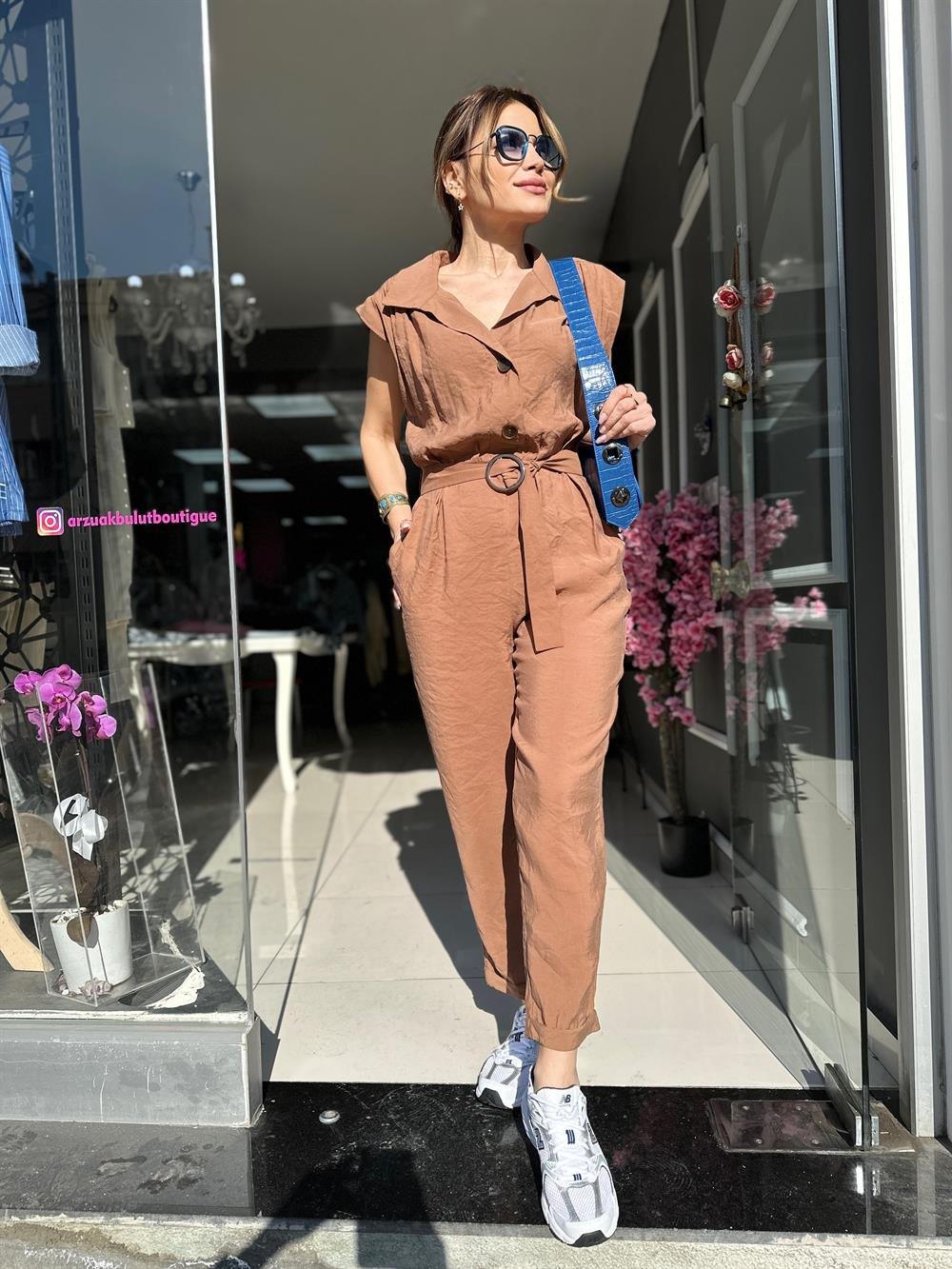 ORJ ZR Kahve Tensel Kumaş Tulum 