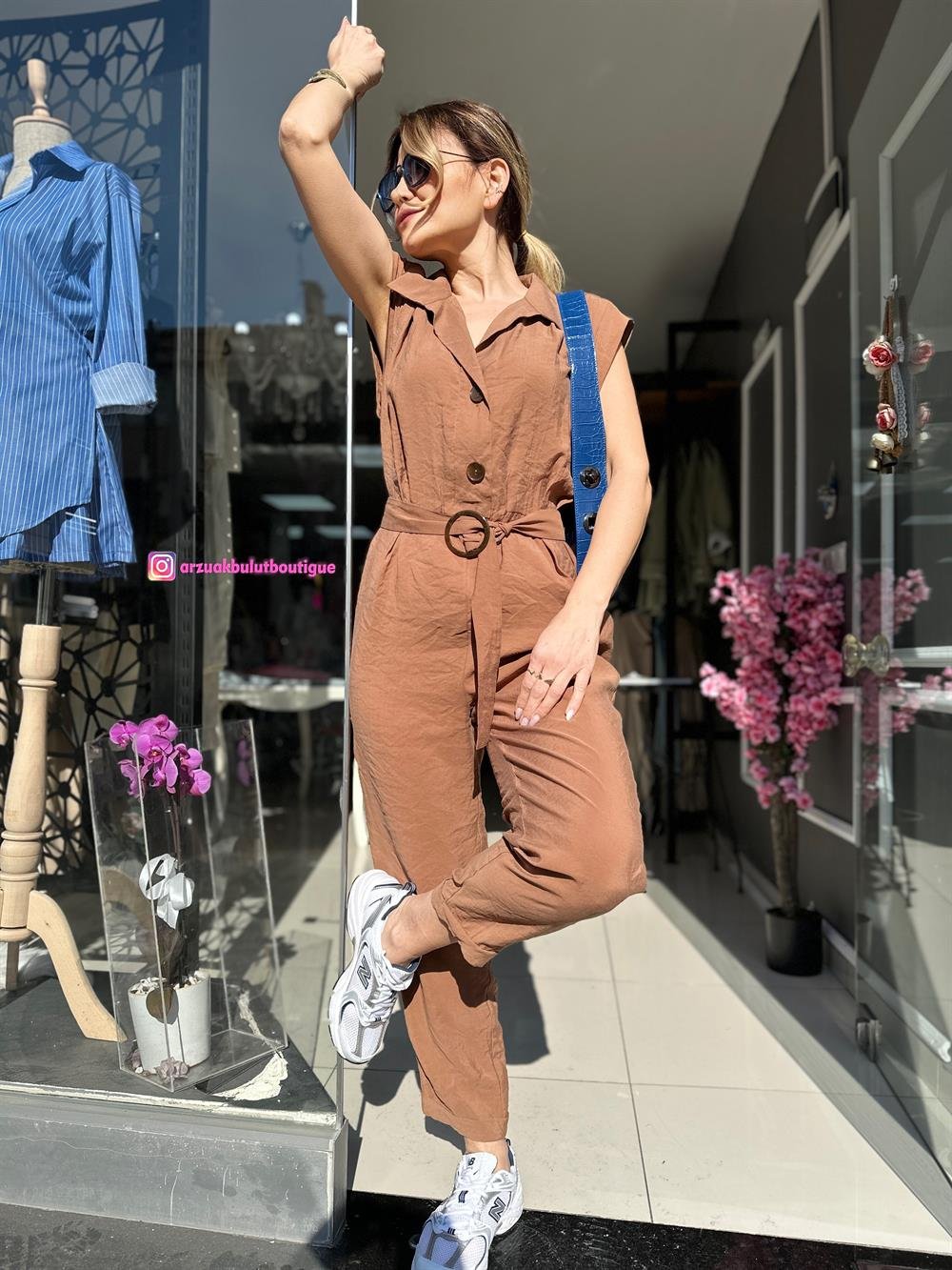 ORJ ZR Kahve Tensel Kumaş Tulum 