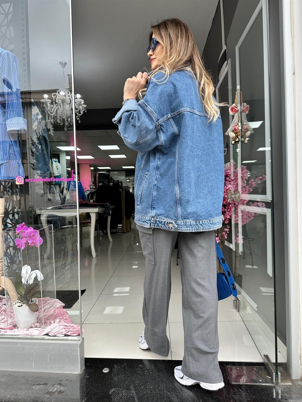 ORJ ZR Mavi Oversize Kot Ceket 